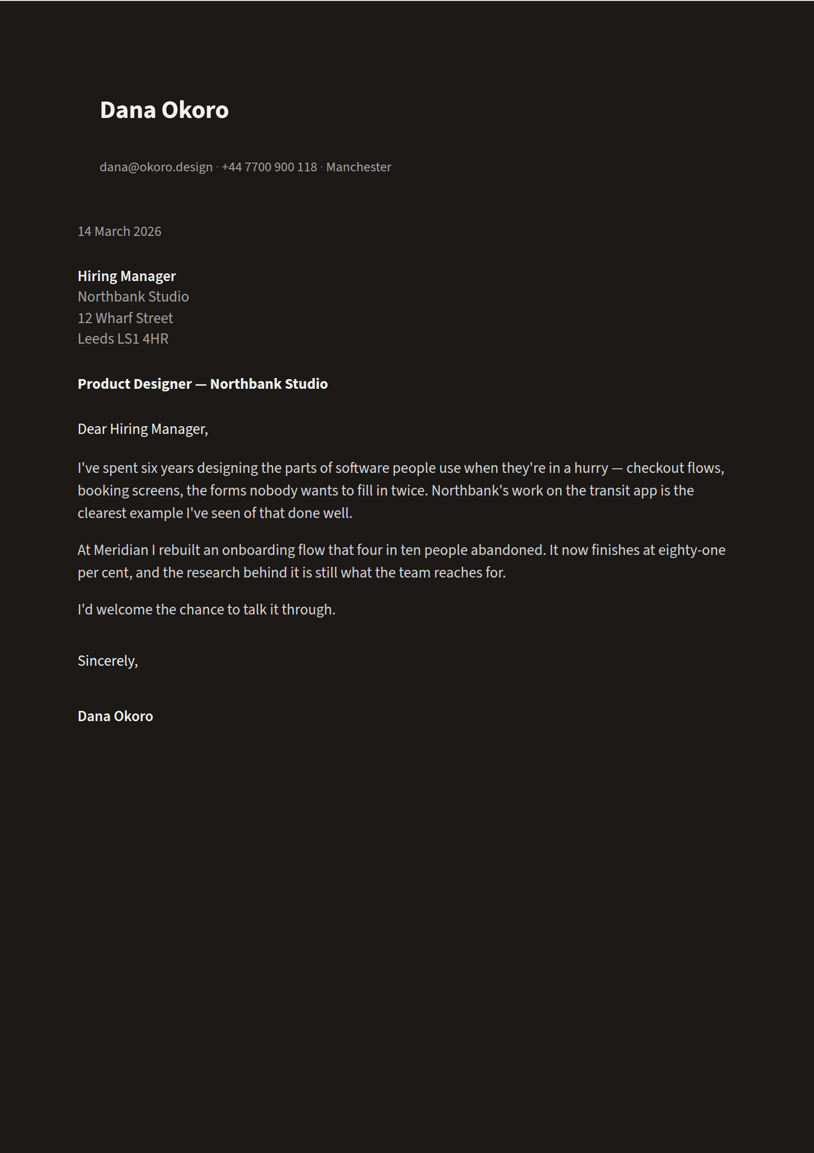 Archive cover letter template