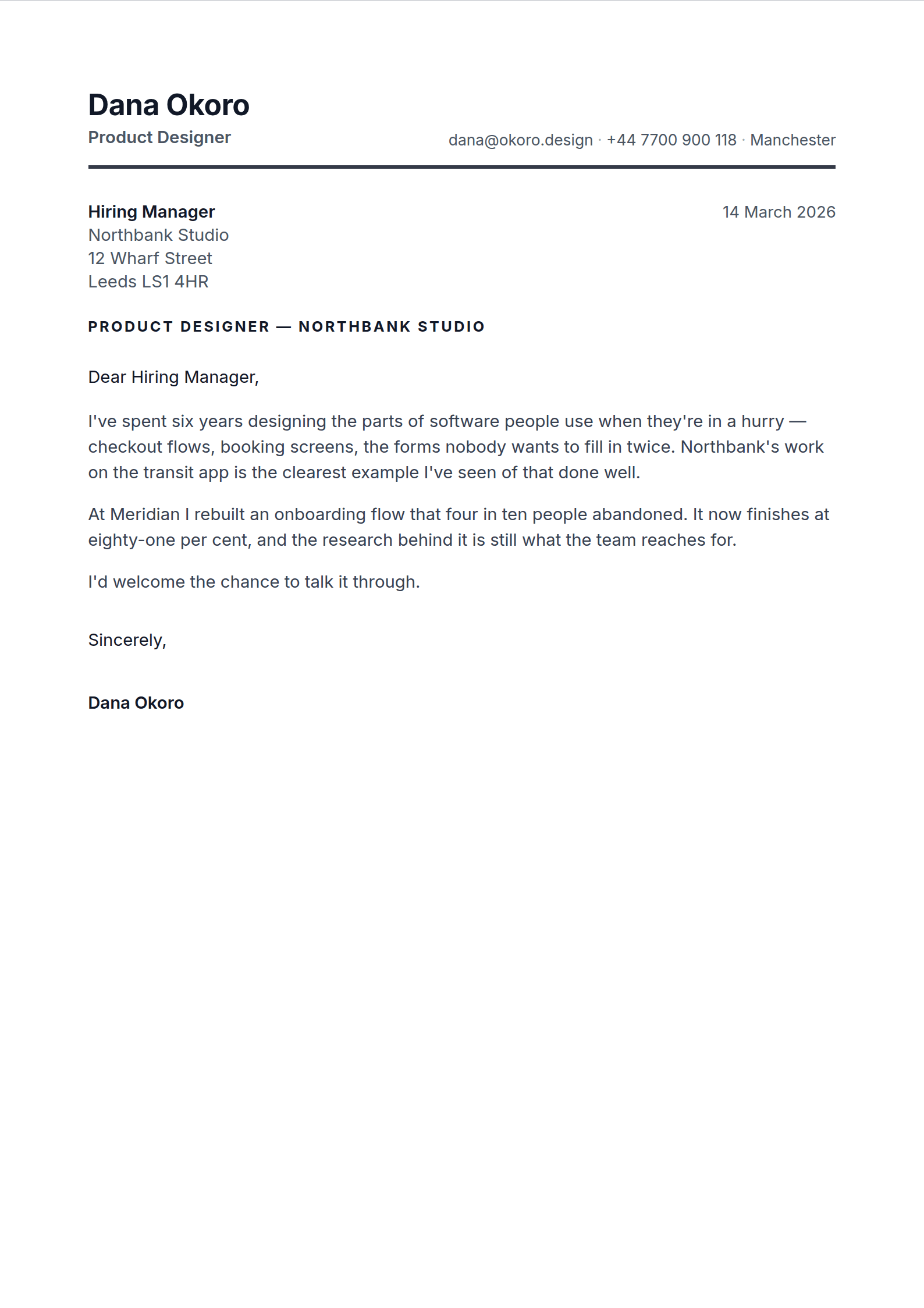 Bureau cover letter template