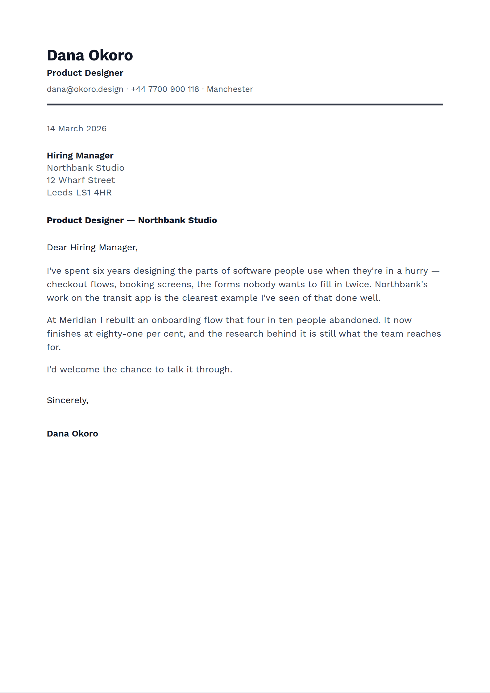 Circular cover letter template