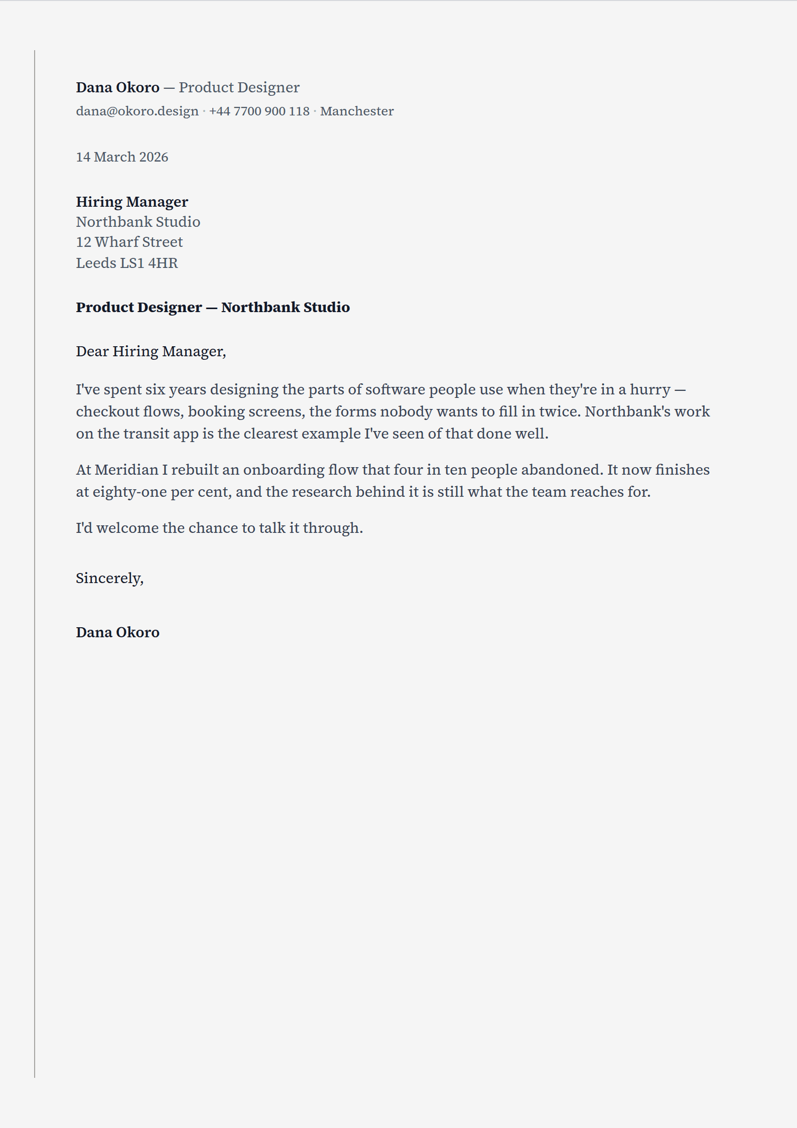 Codicil cover letter template