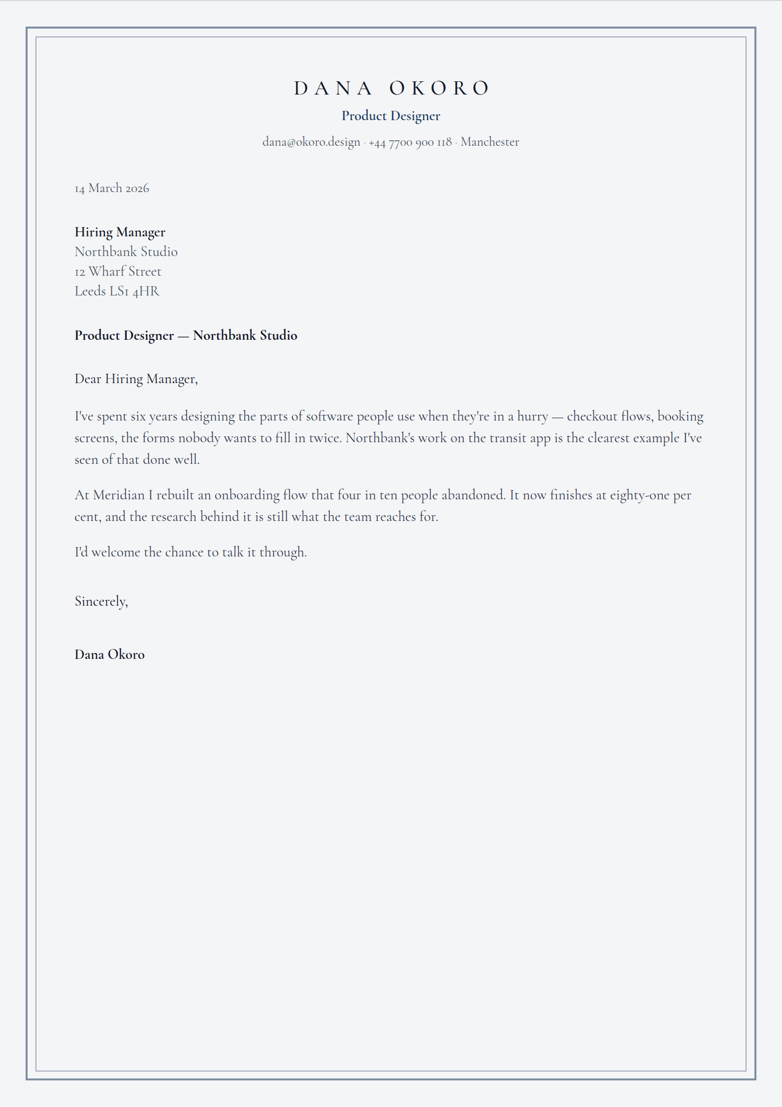 Consulate cover letter template