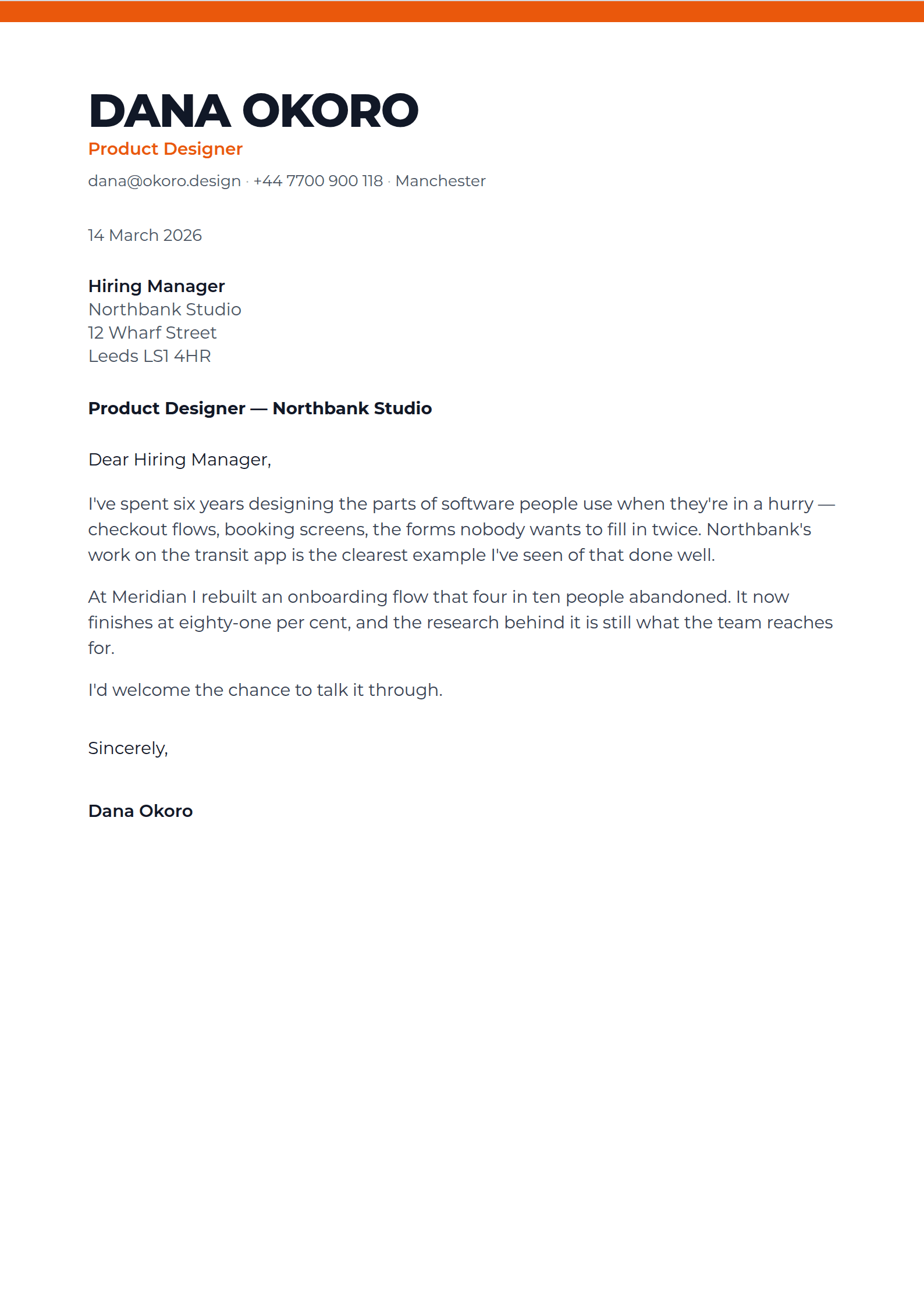 Crier cover letter template