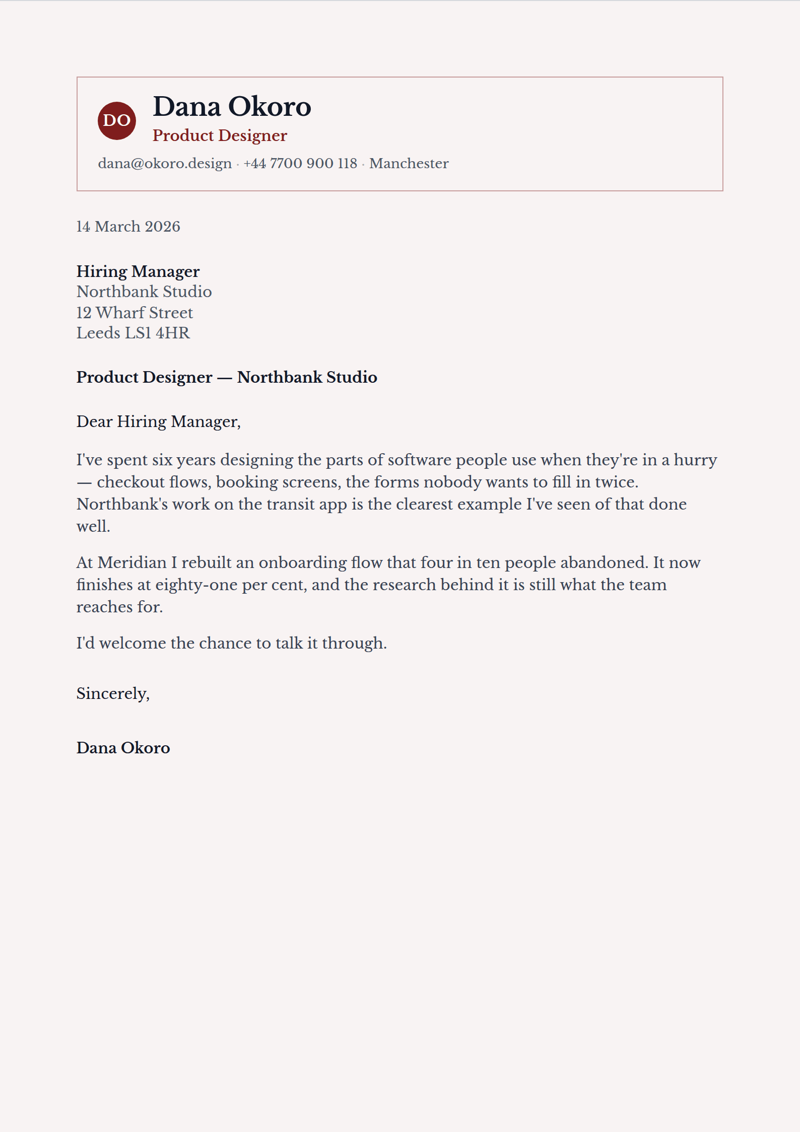 Embassy cover letter template
