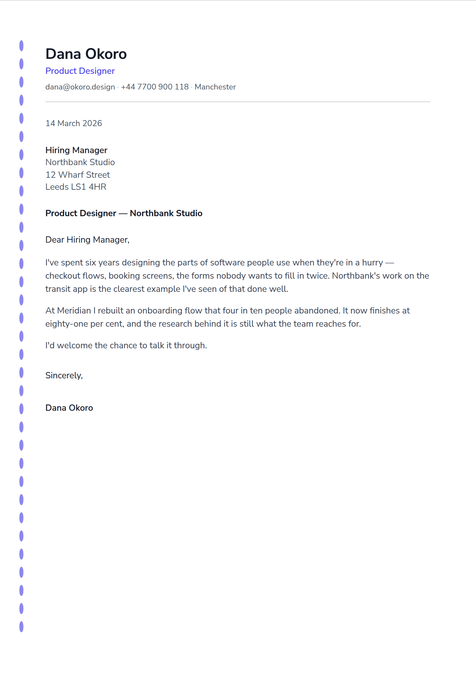 Mailroom cover letter template
