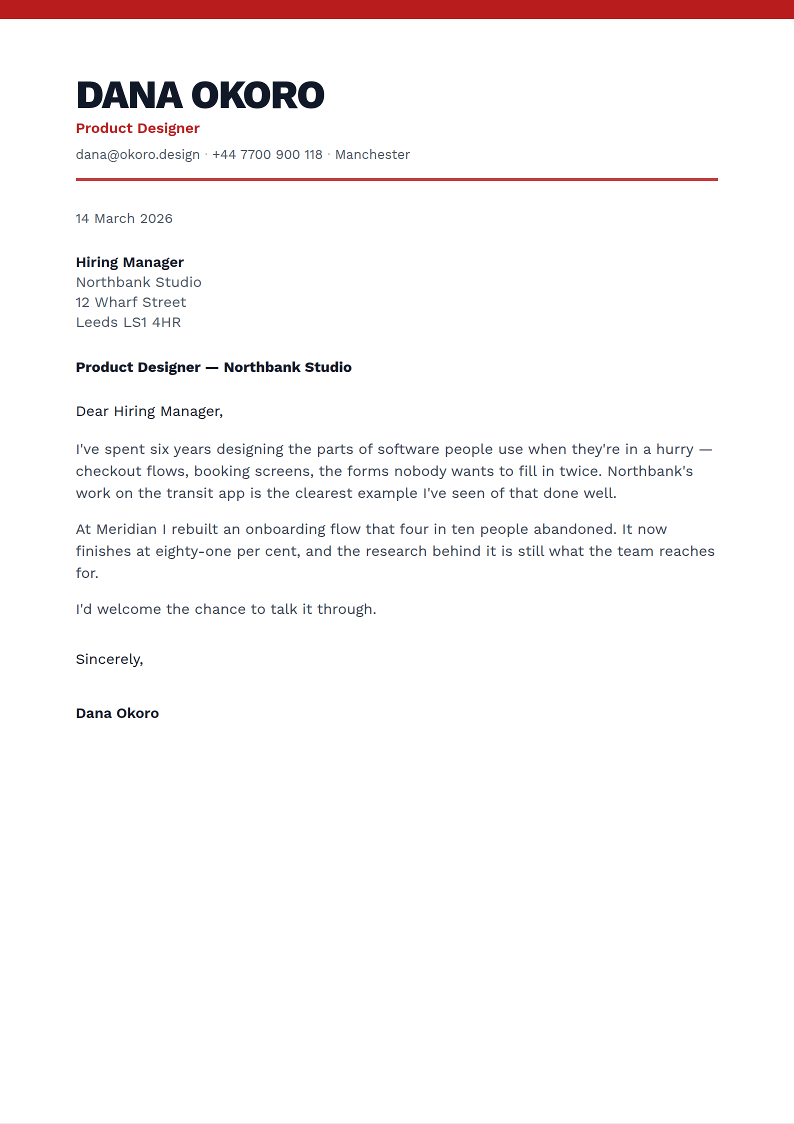 Masthead cover letter template