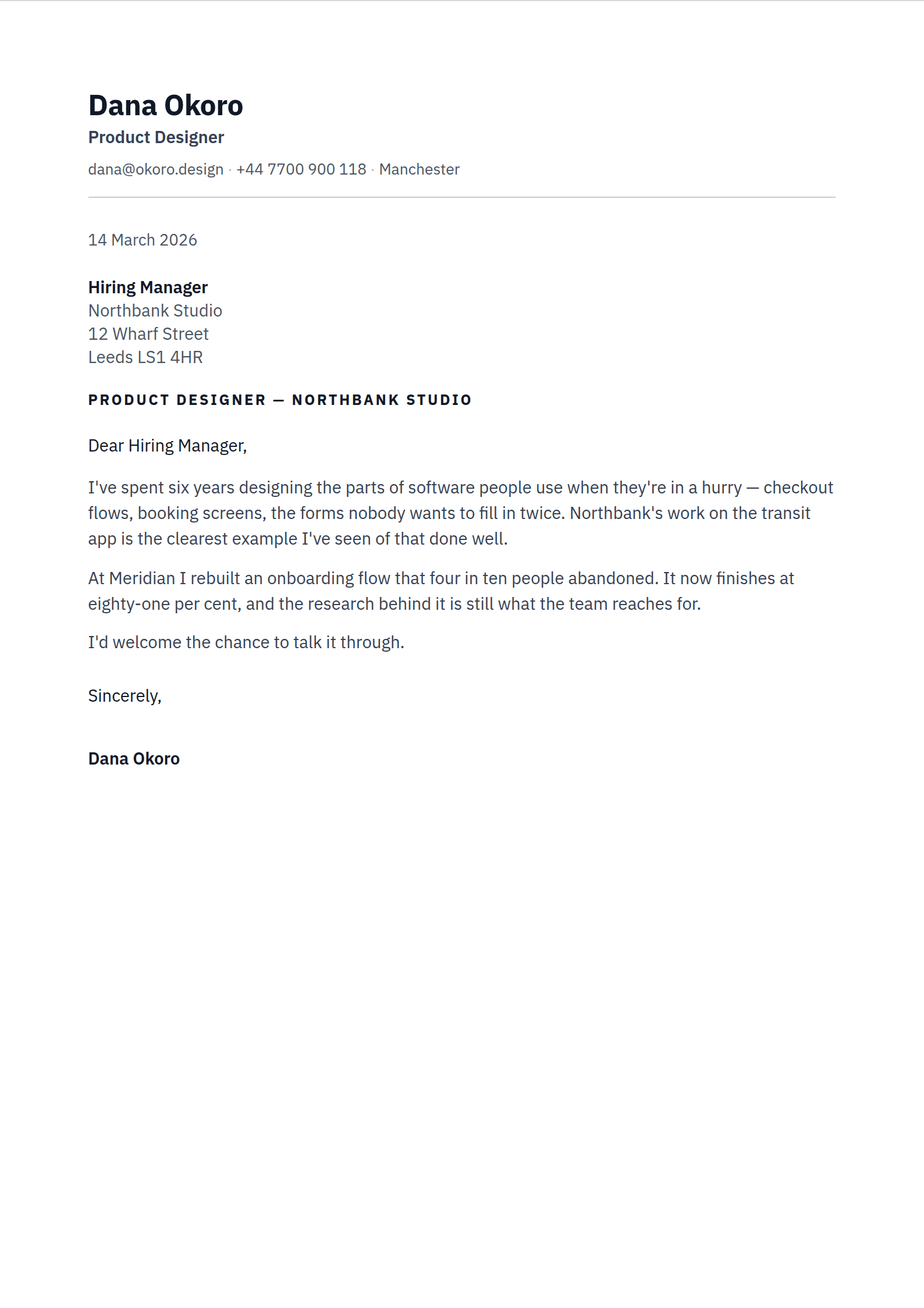 Memo cover letter template