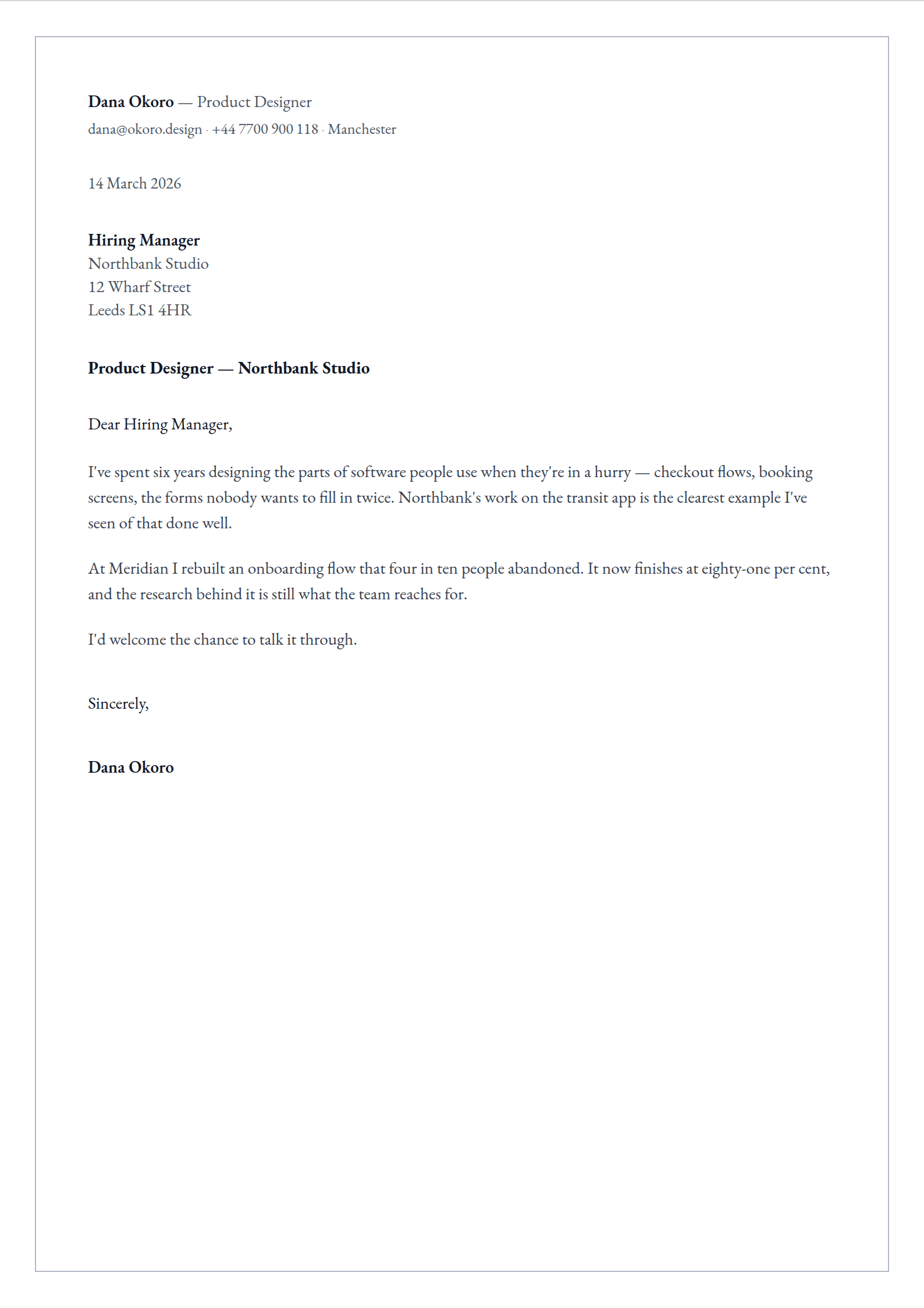 Onionskin cover letter template