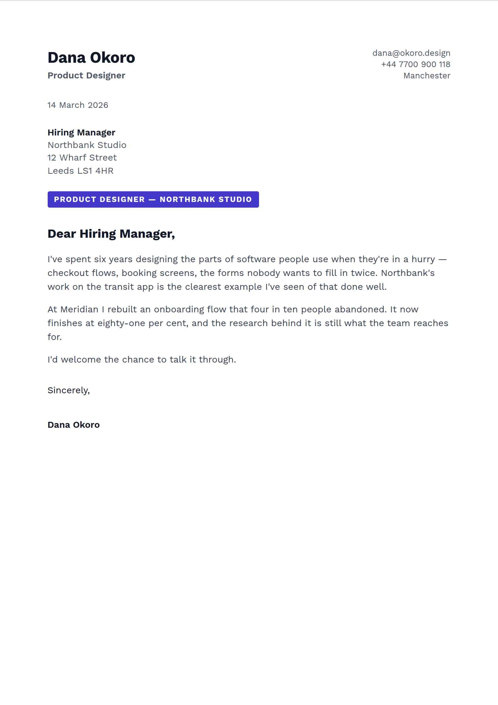 Overture cover letter template