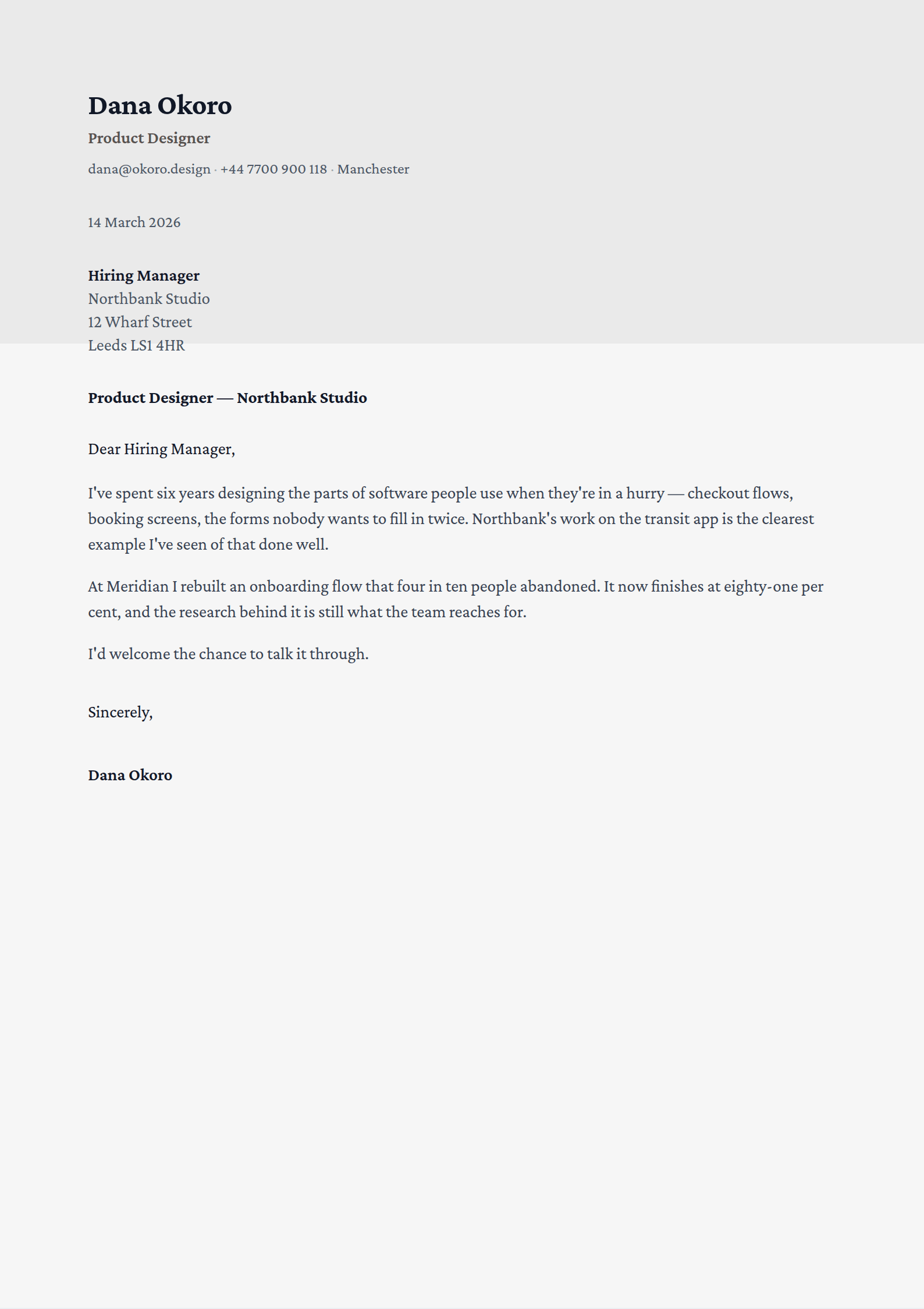 Palimpsest cover letter template
