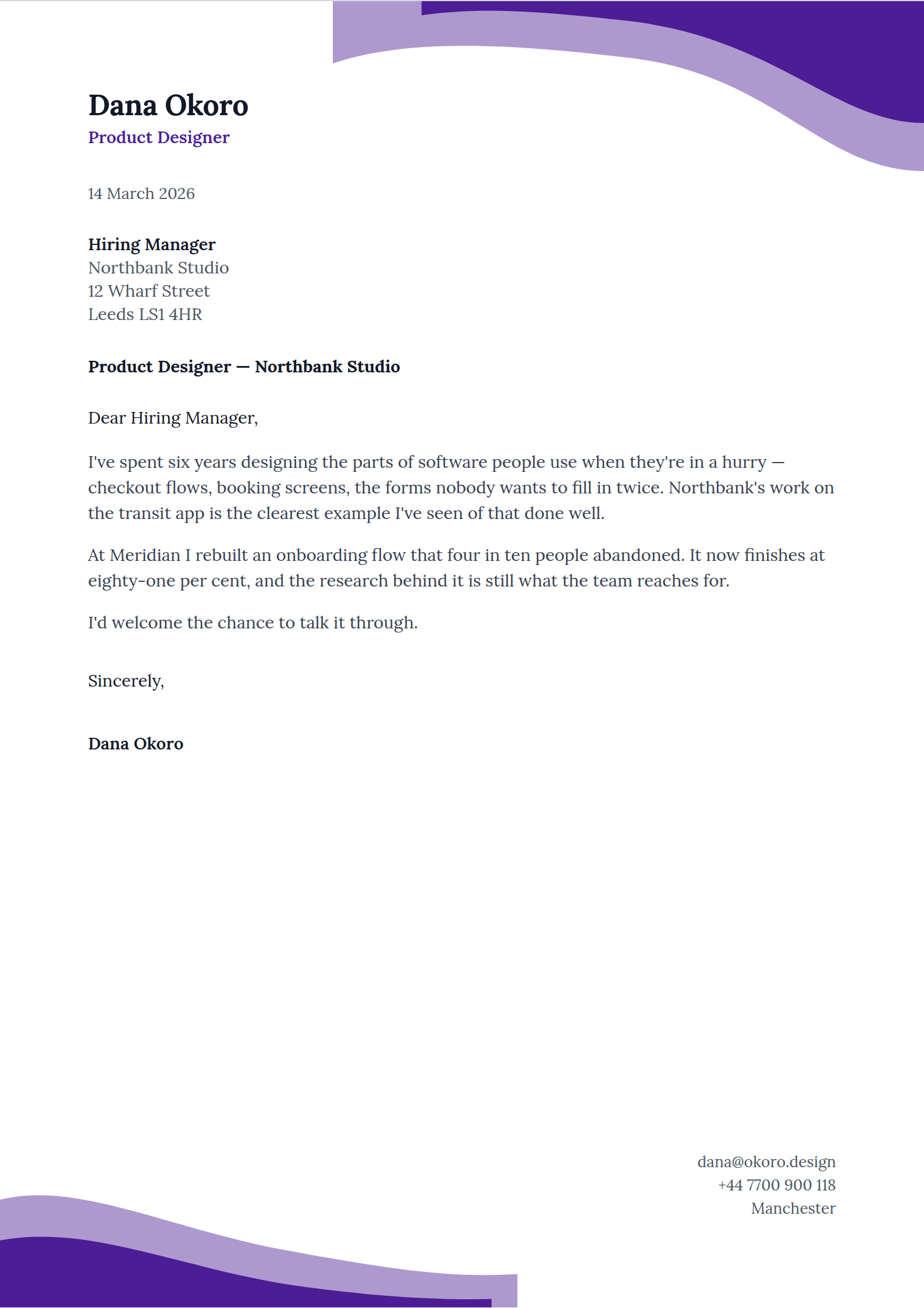 Parley cover letter template