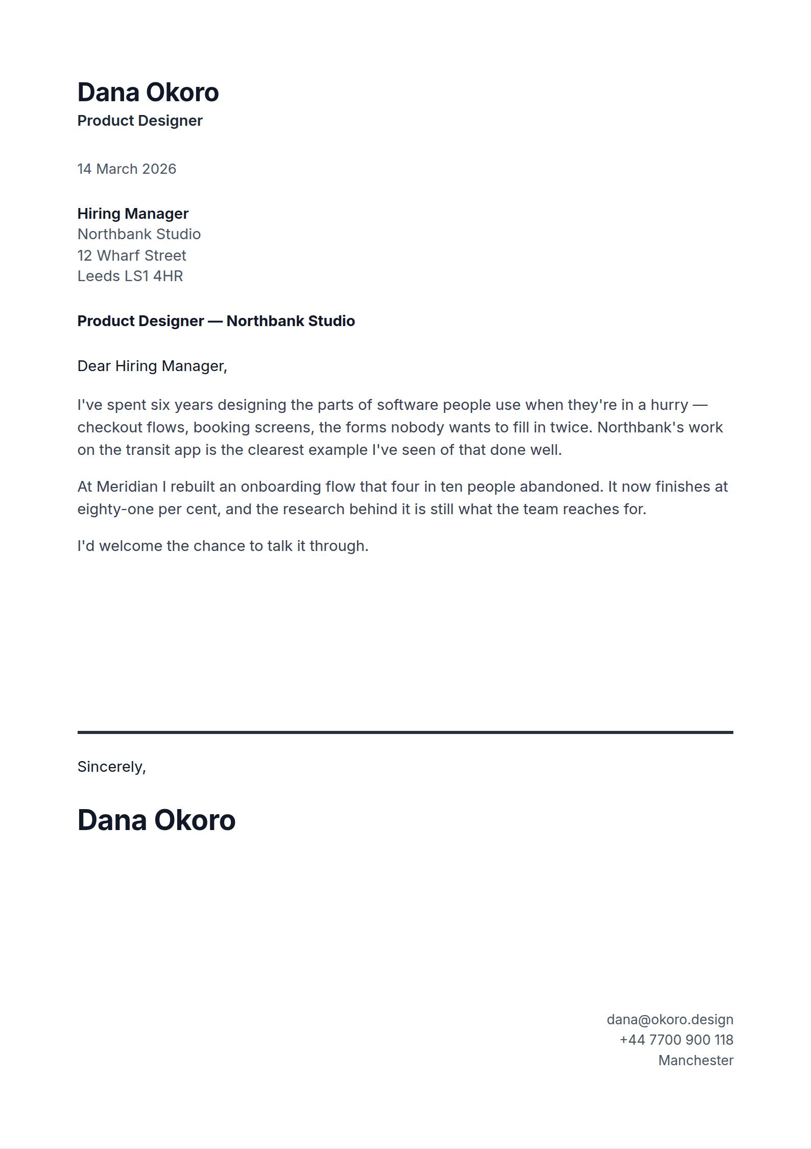 Postscript cover letter template