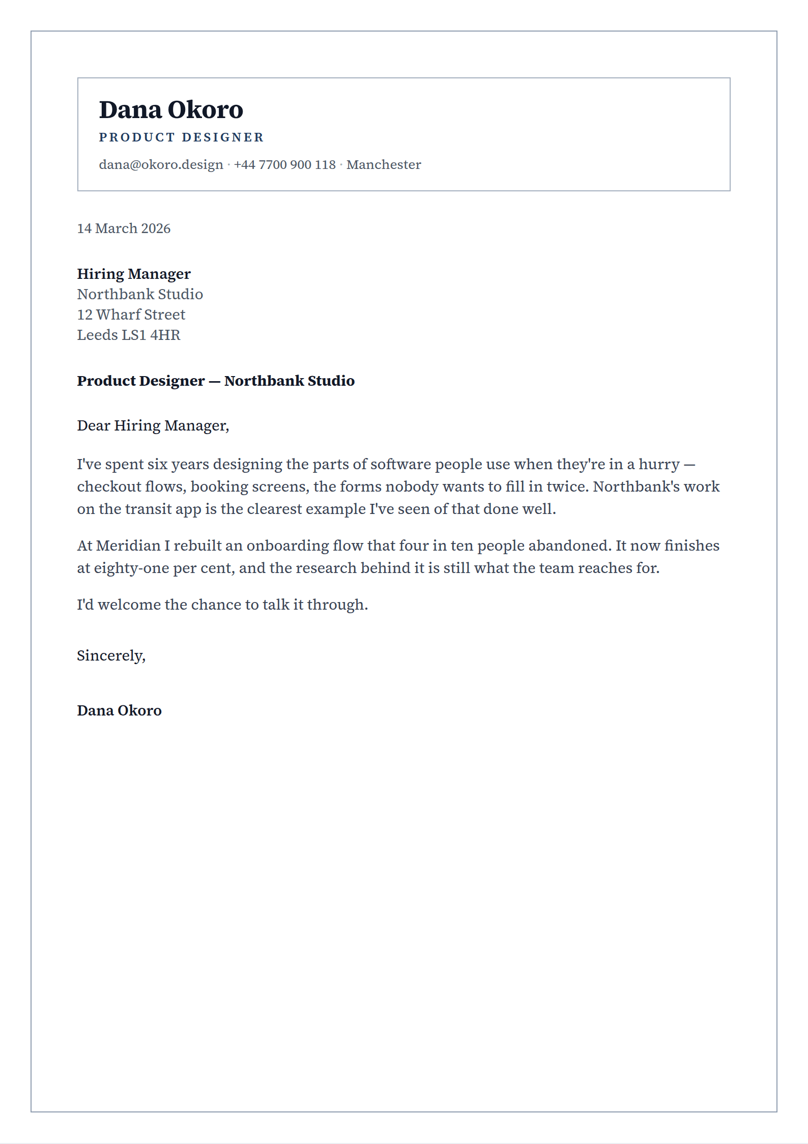 Provost cover letter template
