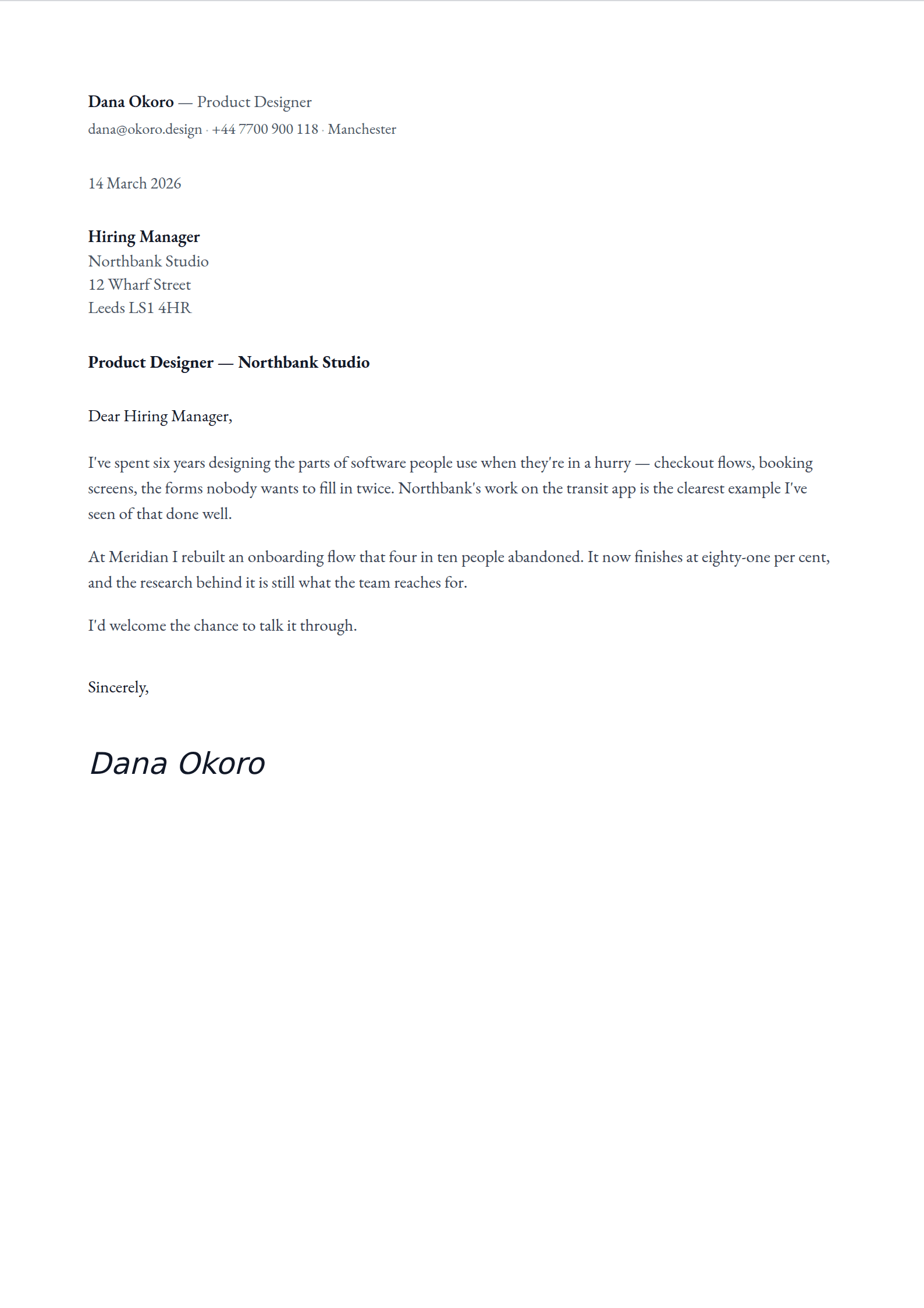 Reed cover letter template
