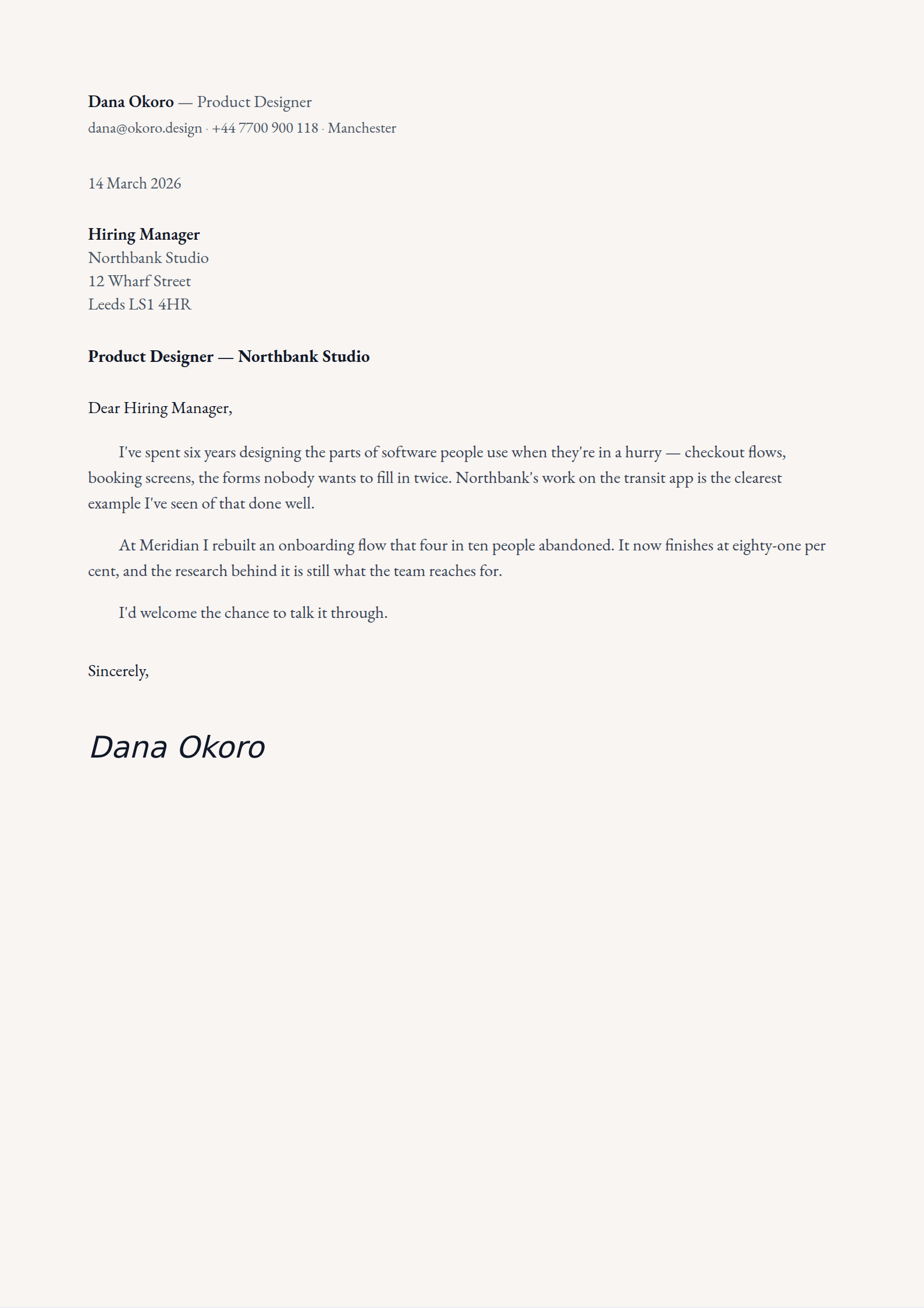 Scriptorium cover letter template