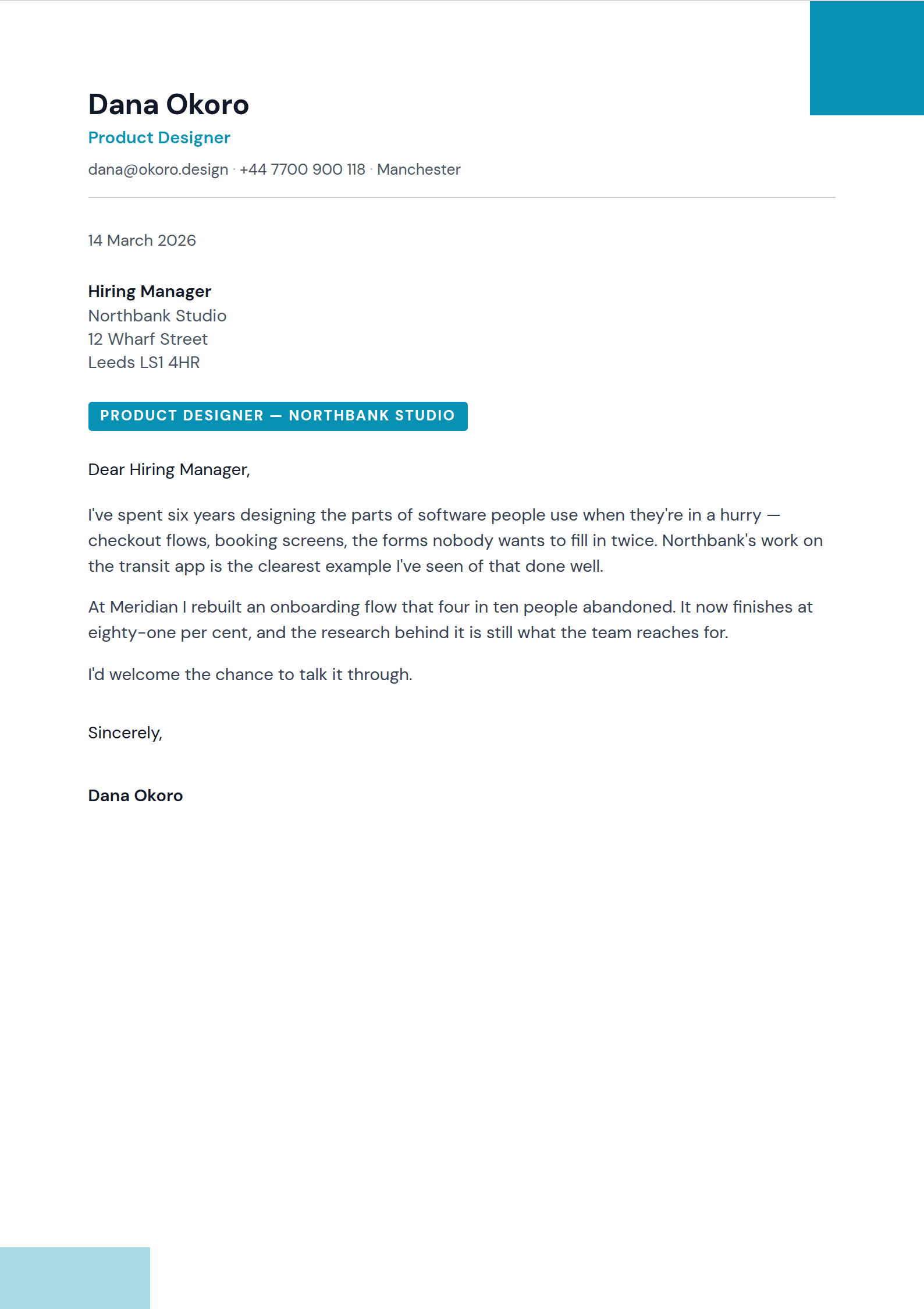 Stamp cover letter template