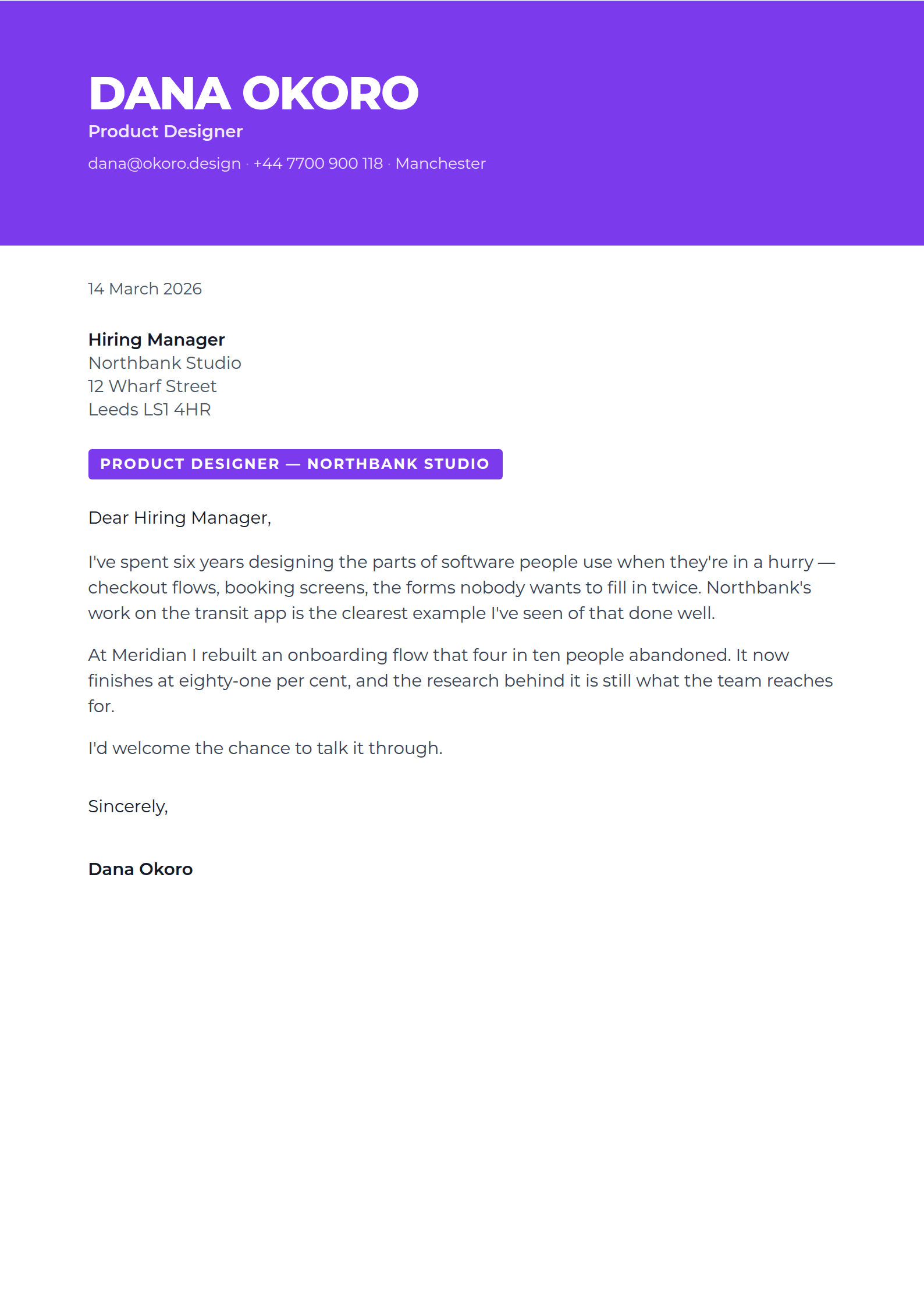 Stylus cover letter template