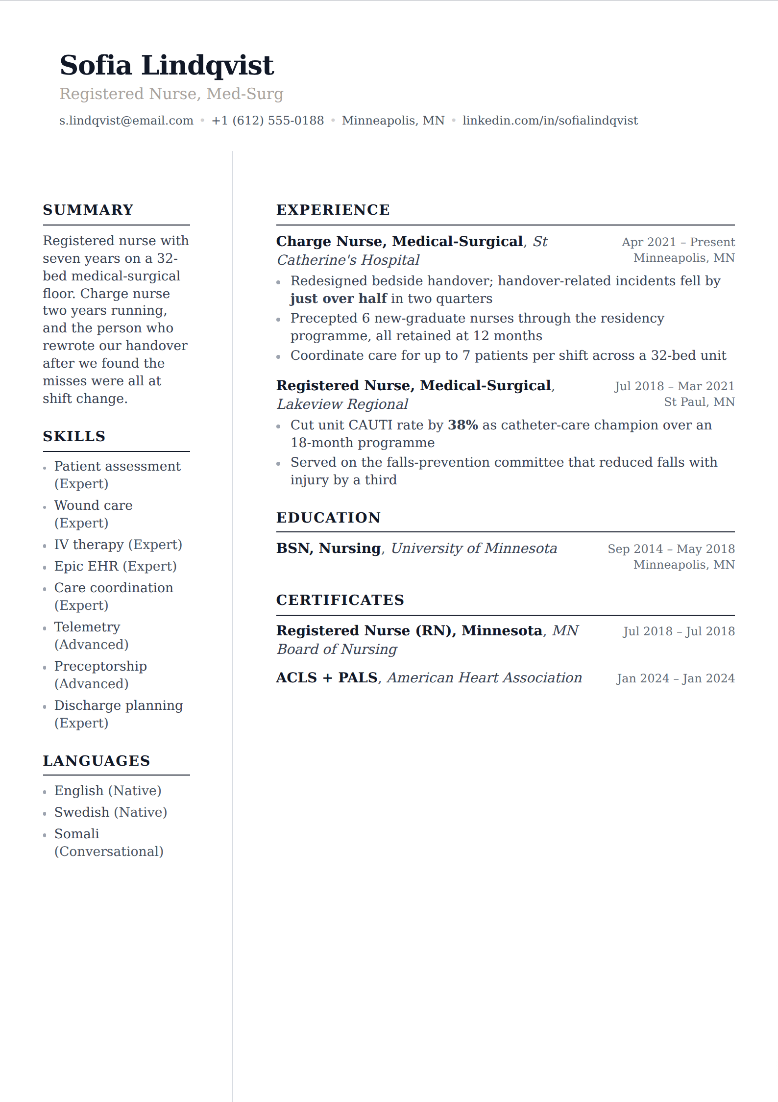 Alabaster resume and CV template