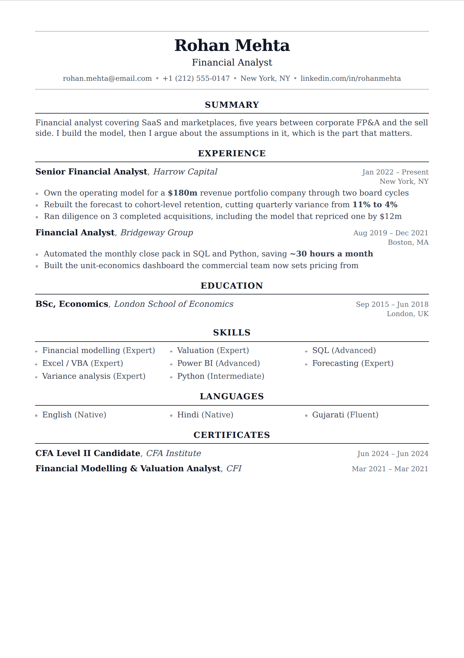 Almanac resume and CV template