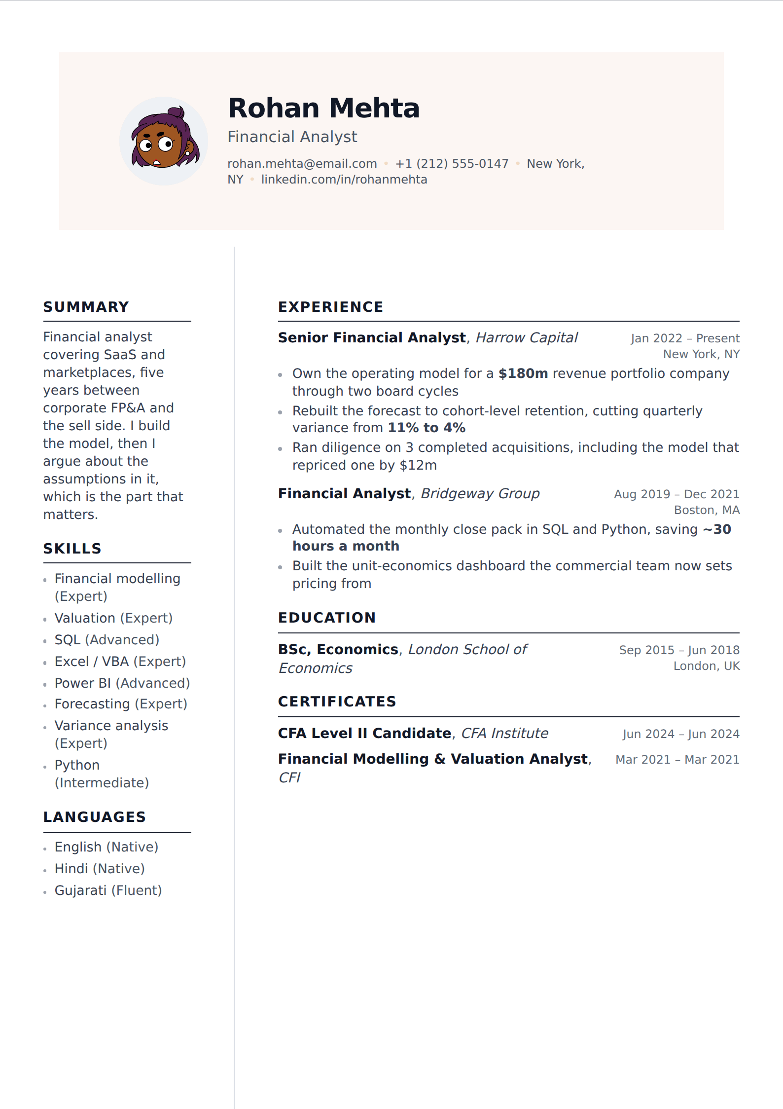 Apricot resume and CV template