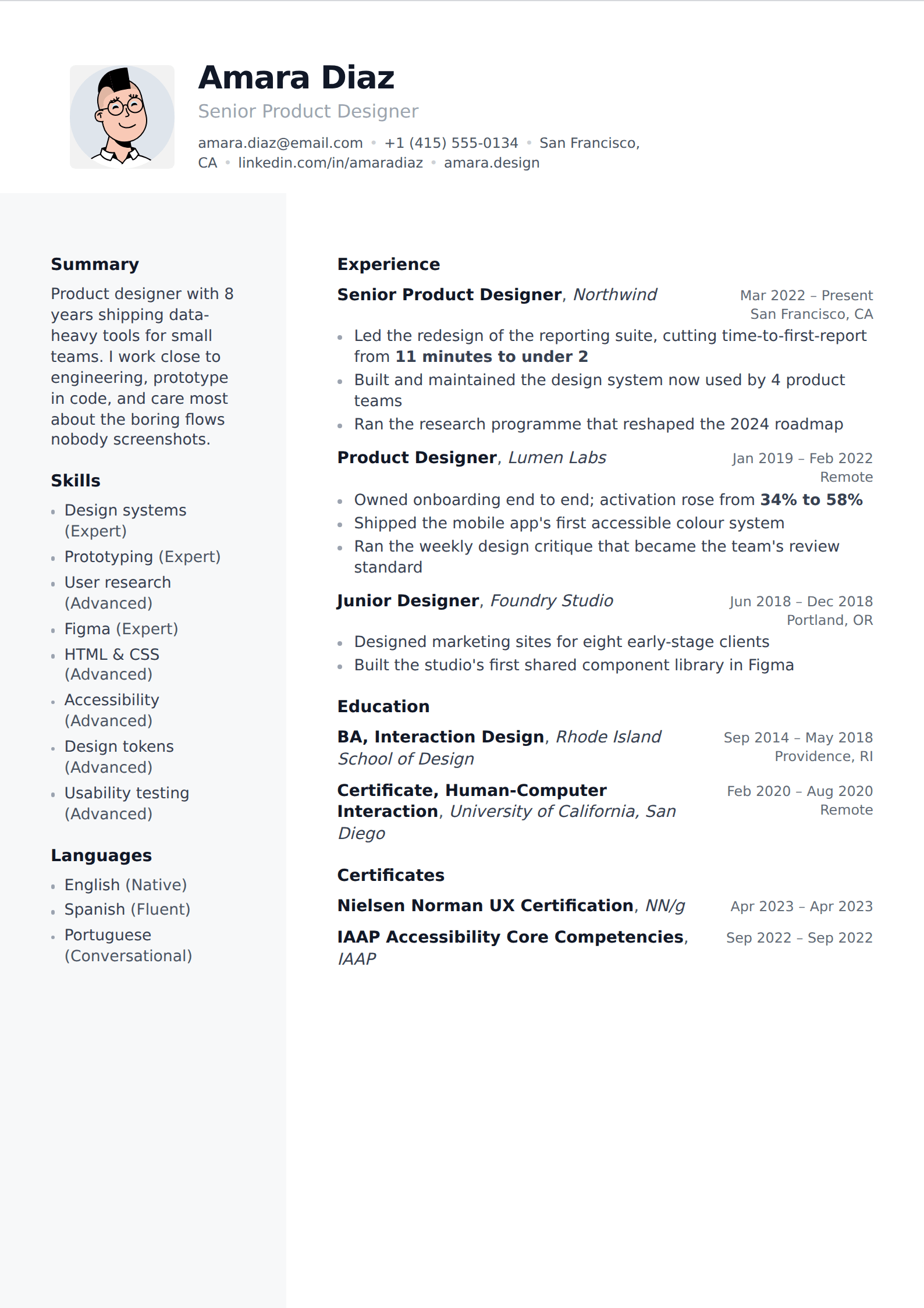 Ashen resume and CV template