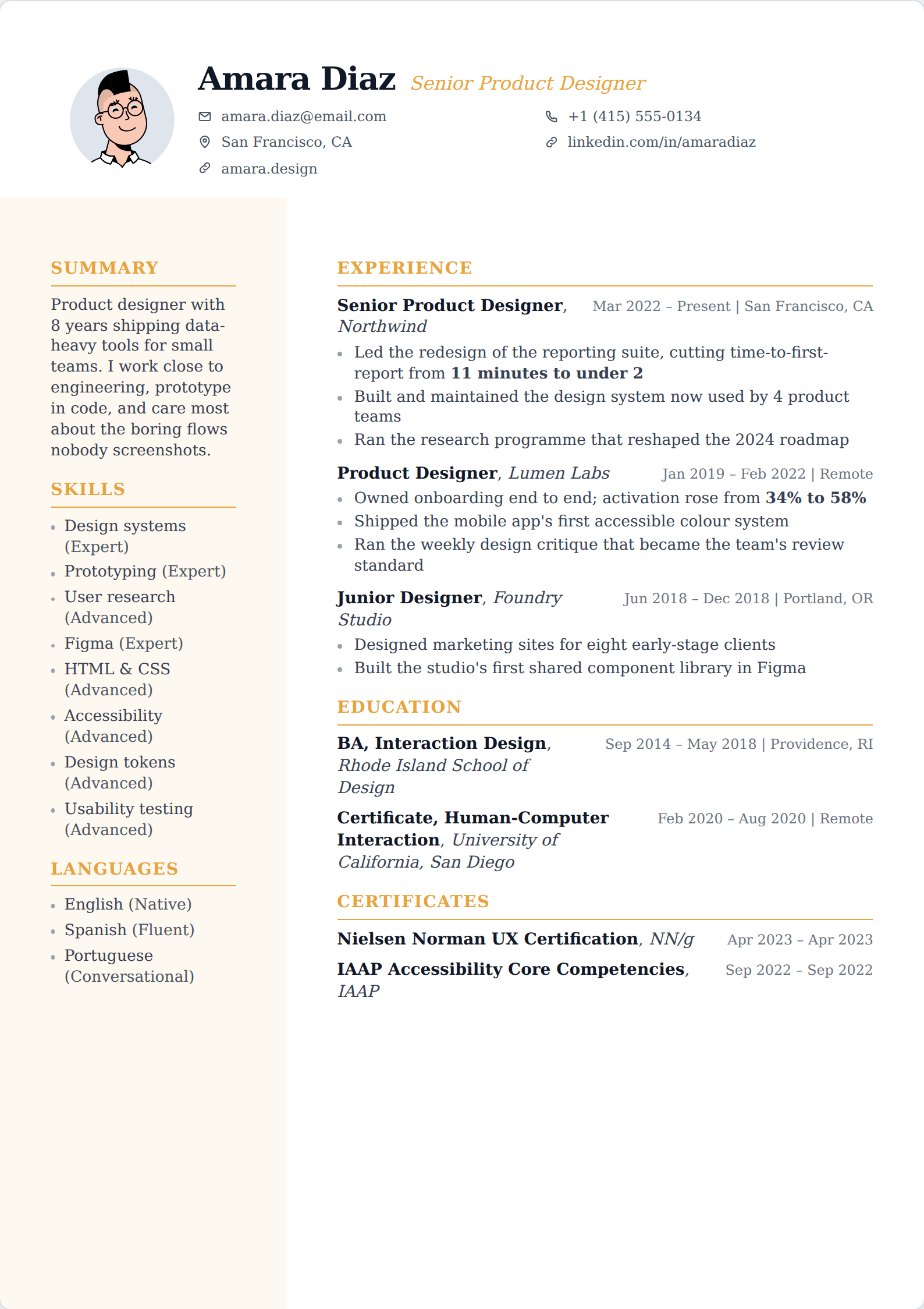 Atlas resume template