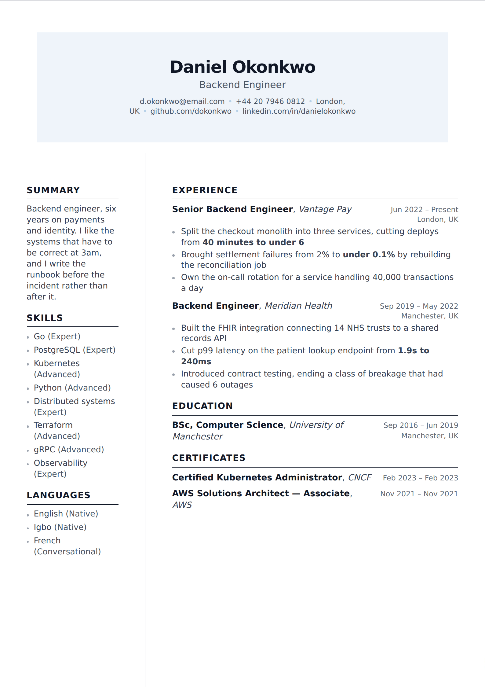 Azure resume and CV template