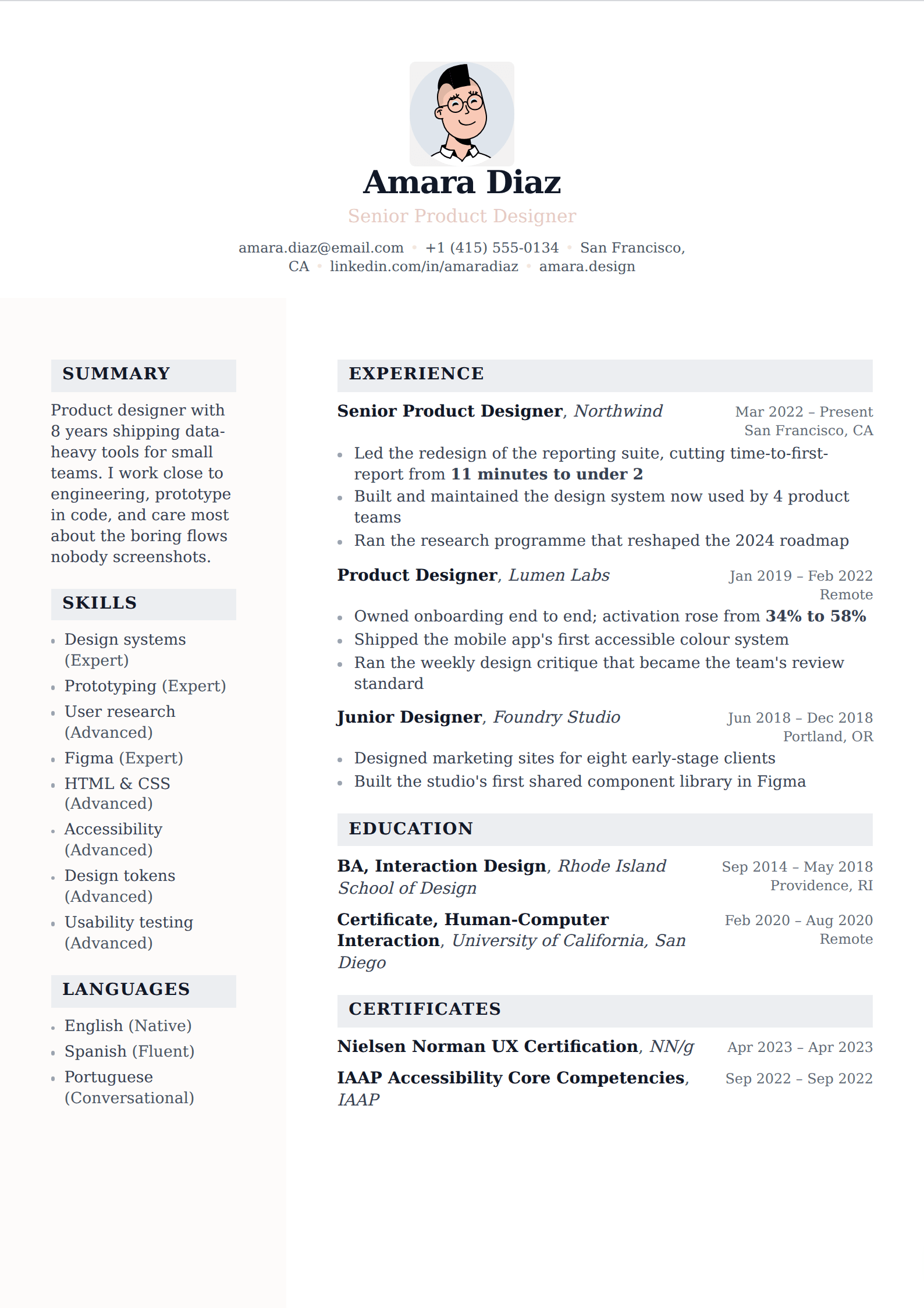 Ballet resume and CV template
