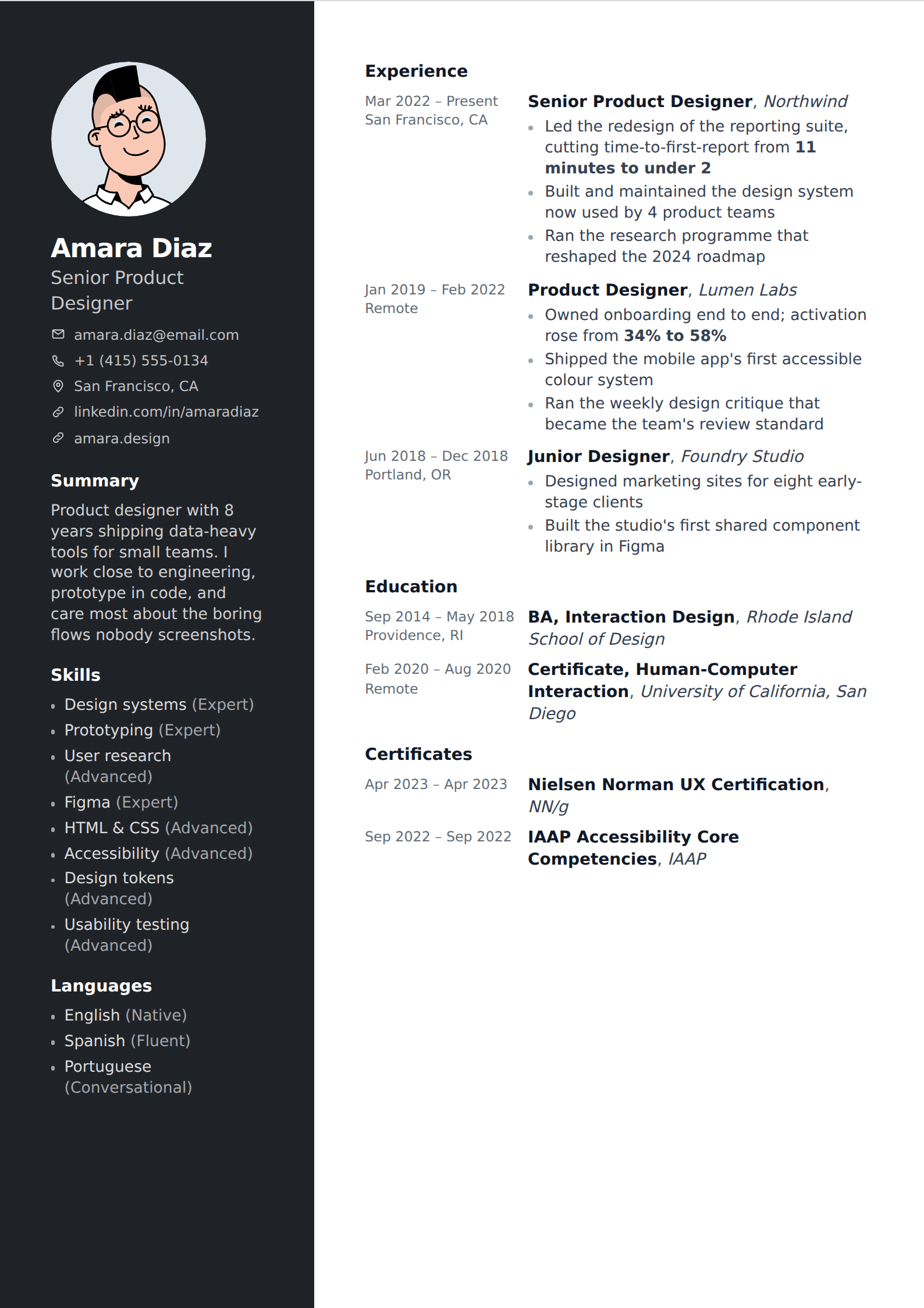 Basalt resume and CV template