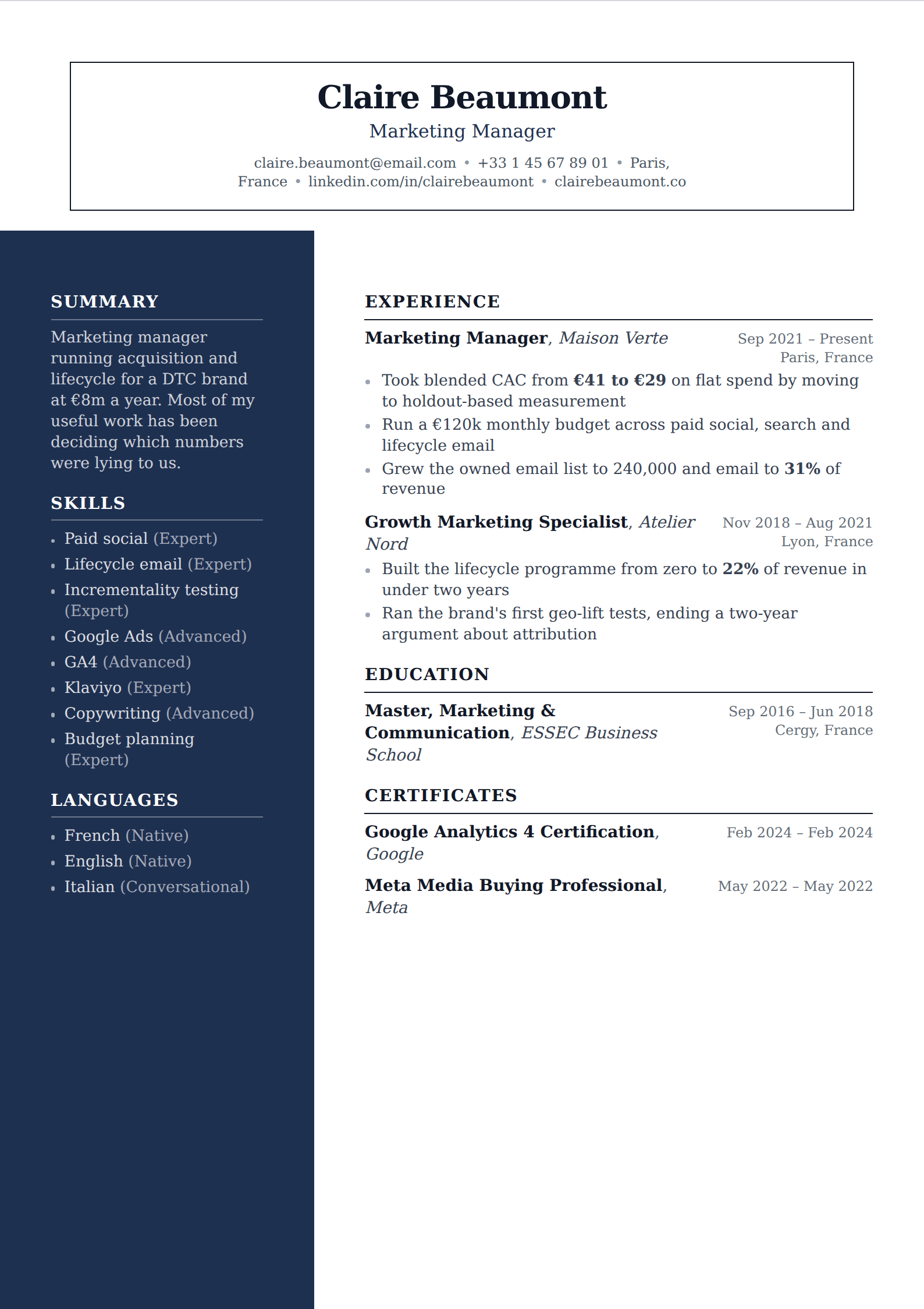 Bastion resume and CV template
