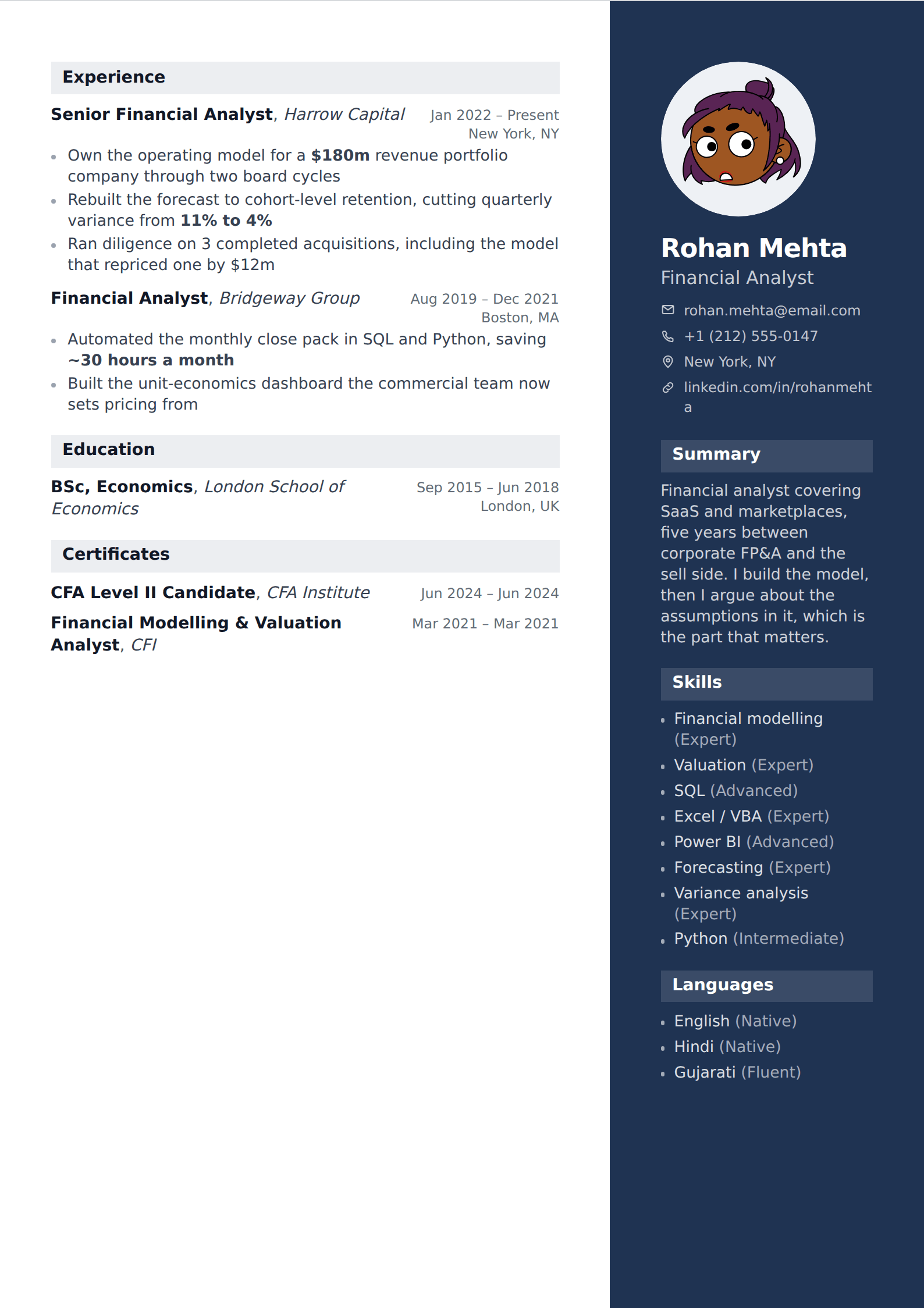 Belfry resume and CV template