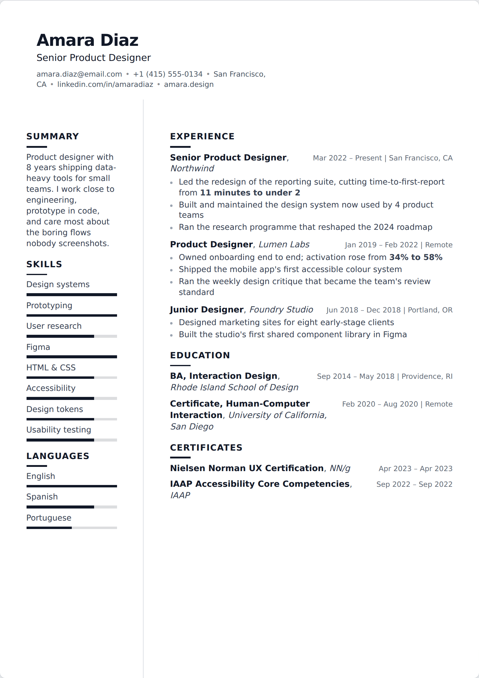 Berlin resume template