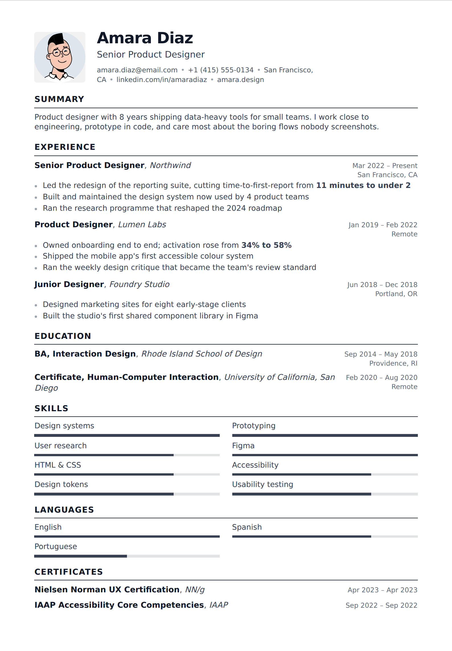 Blueprint resume and CV template