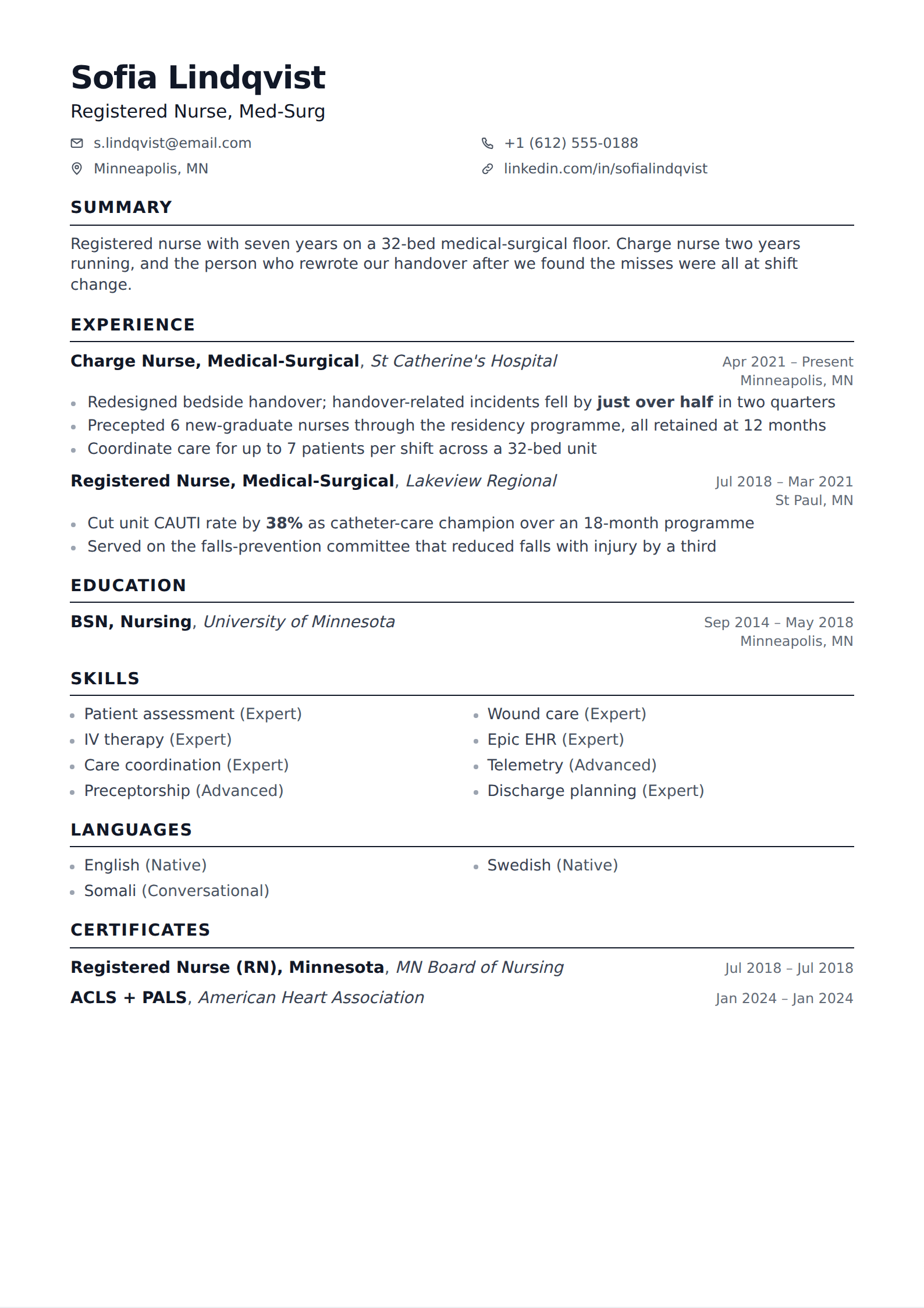 Broadsheet resume and CV template