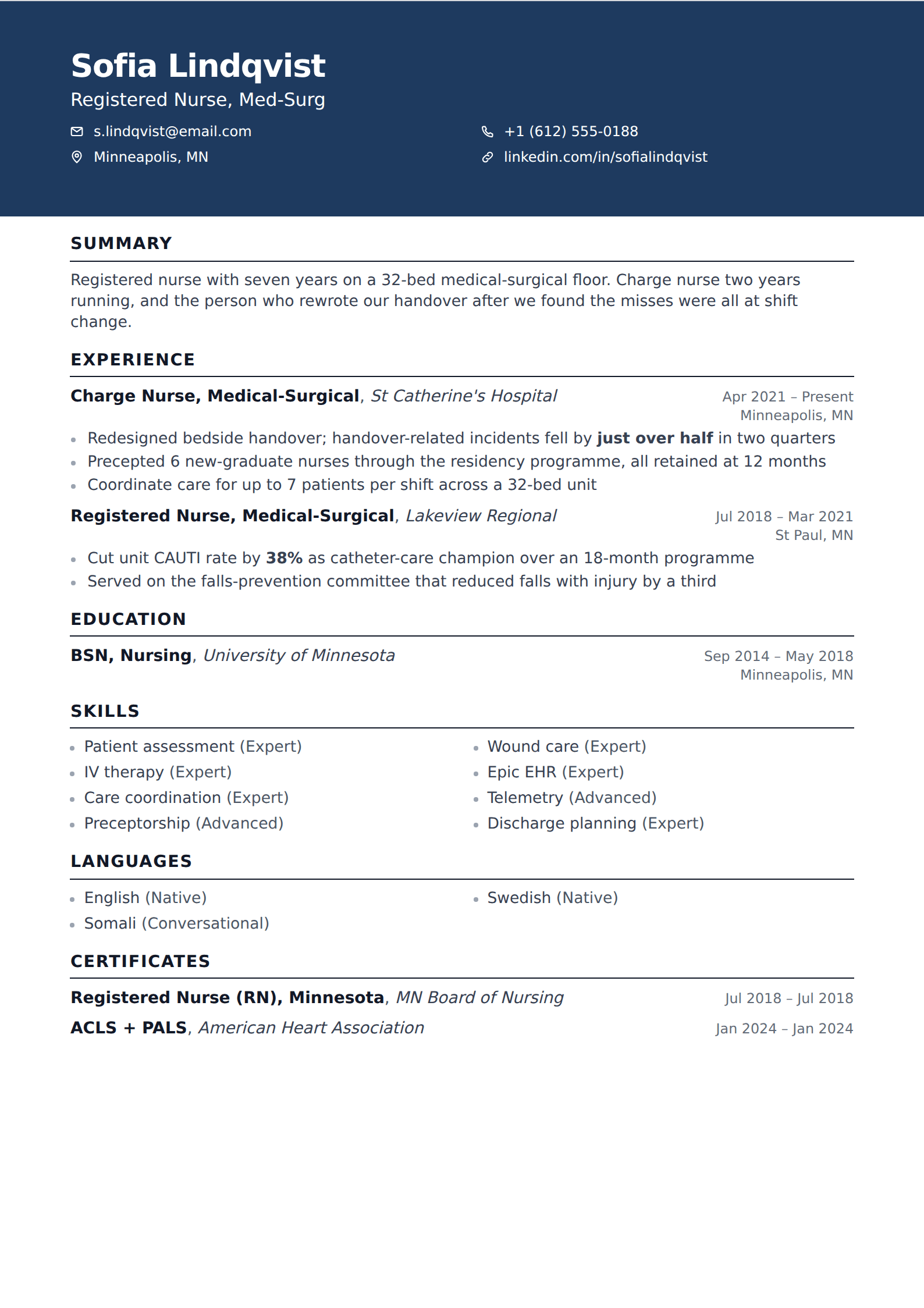 Bulwark resume and CV template