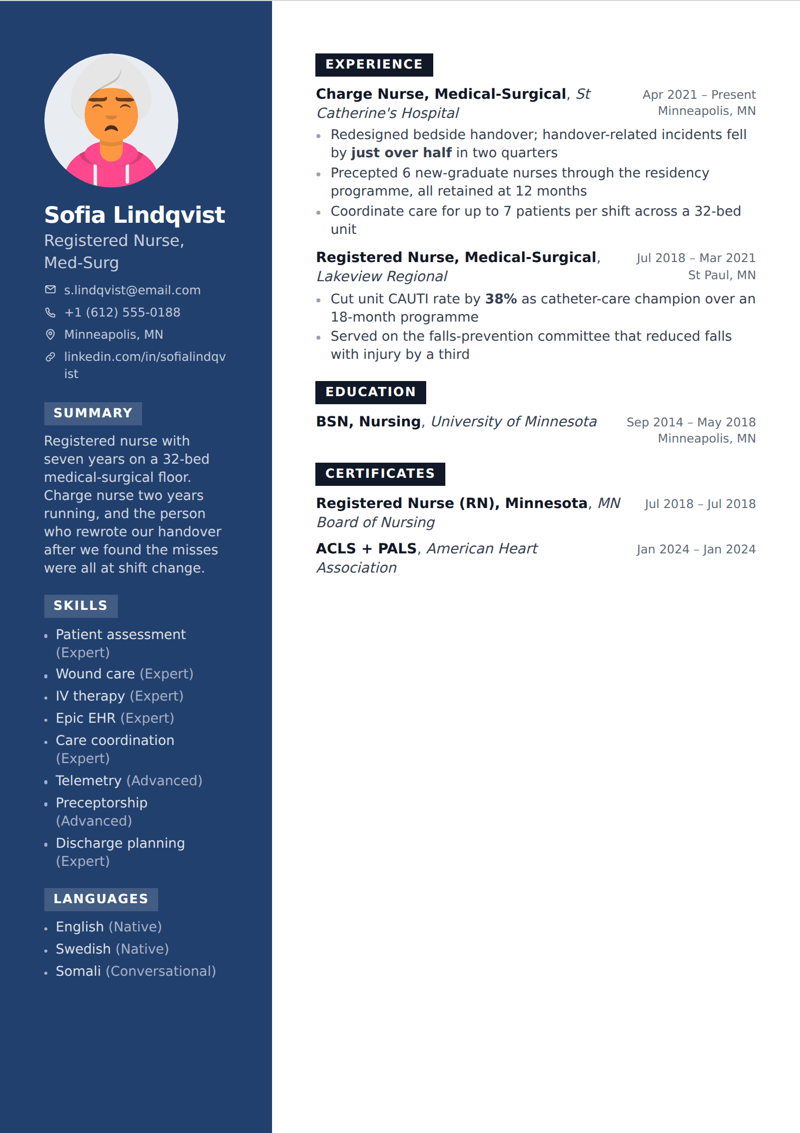 Cadet resume and CV template