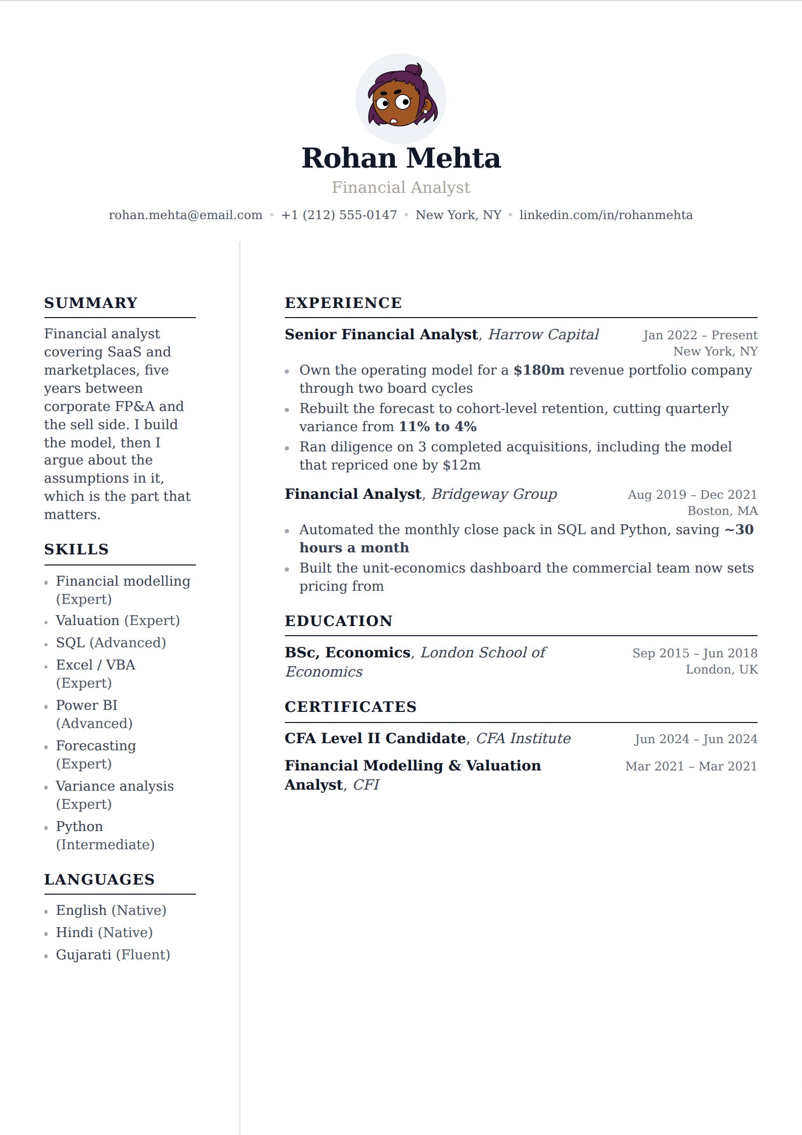 Chalk resume and CV template