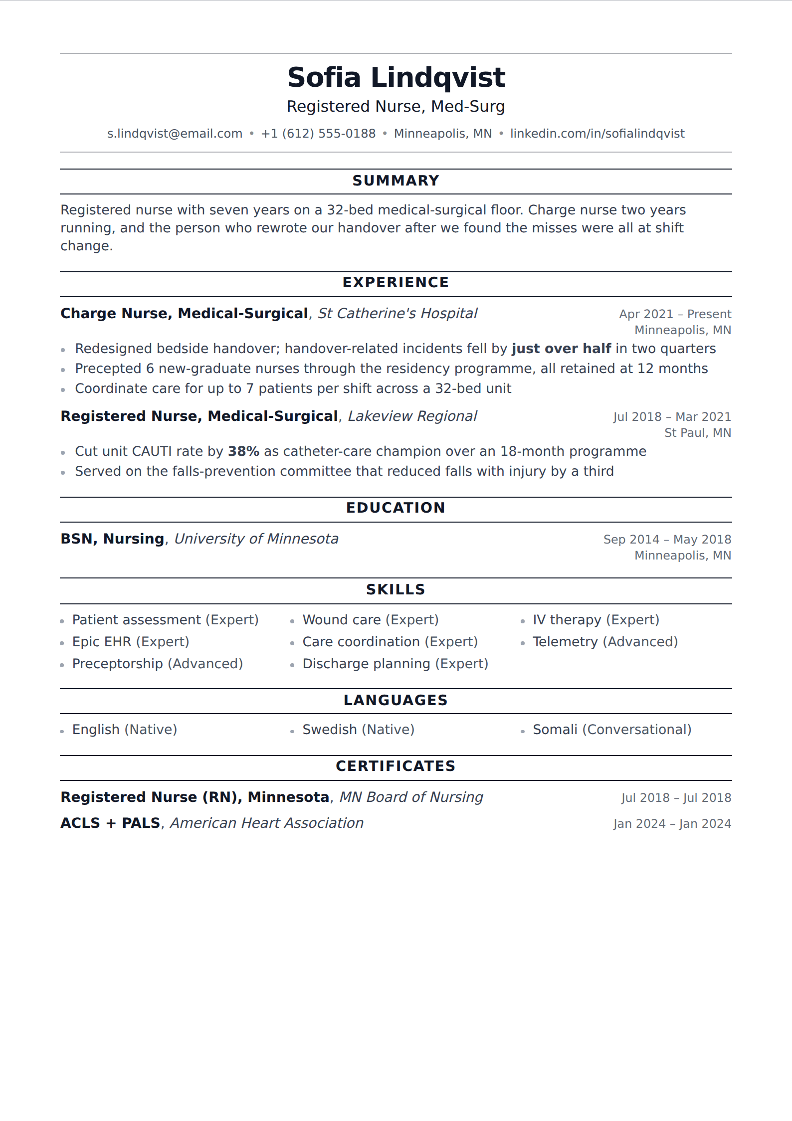 Chancery resume and CV template
