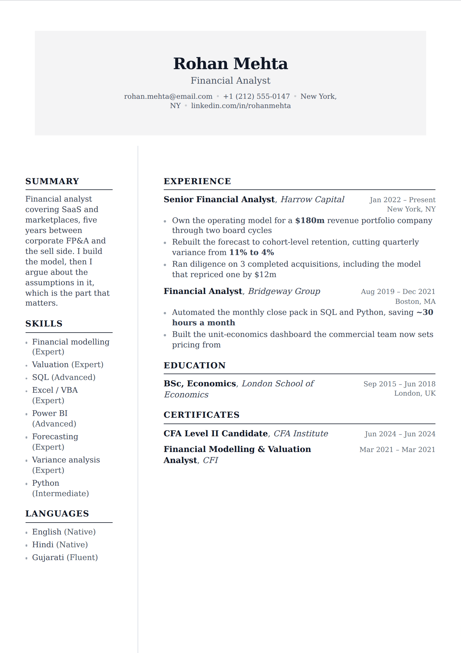 Chevron resume and CV template