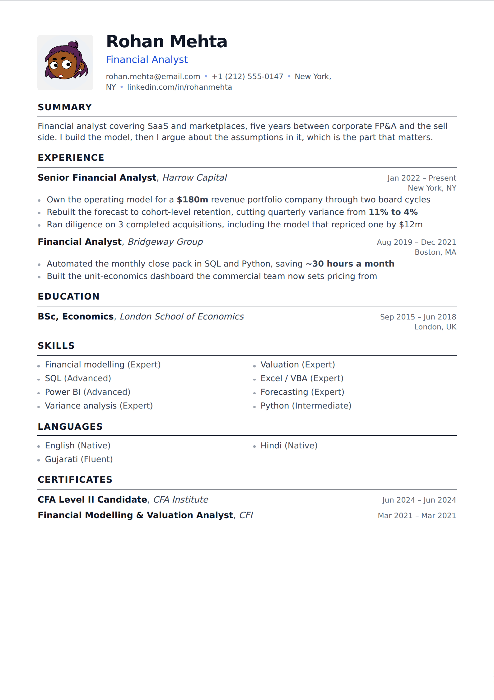 Cobble resume and CV template