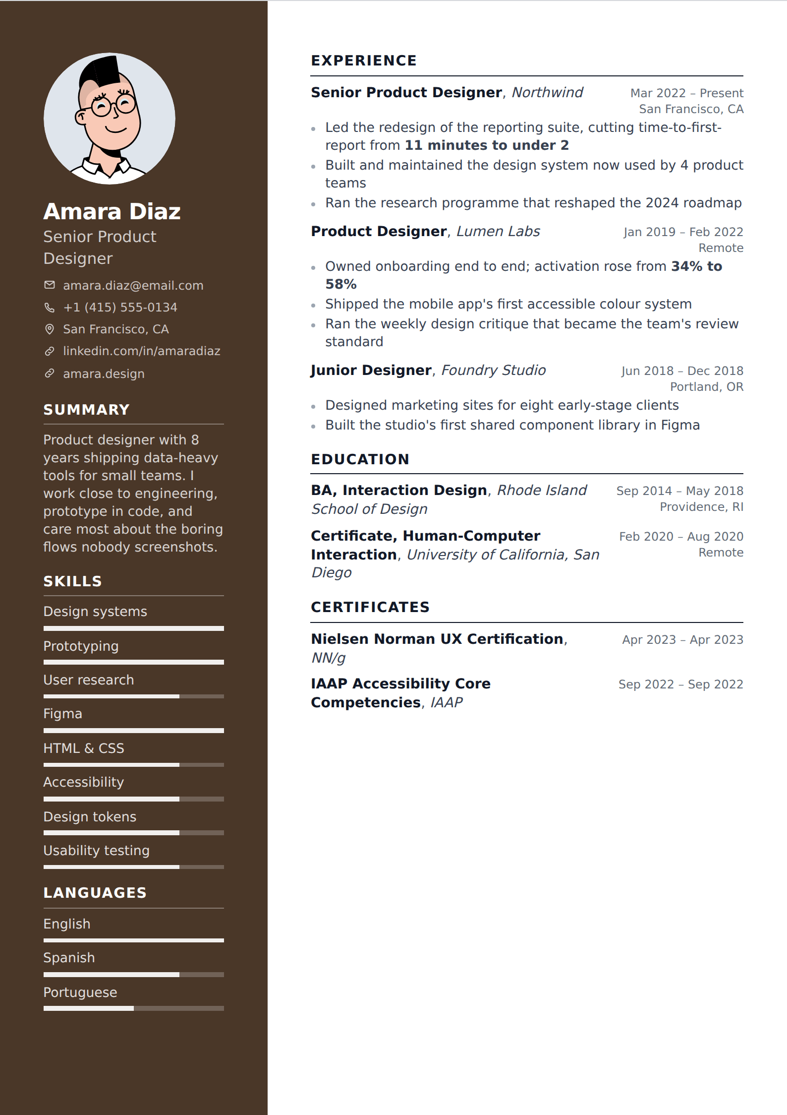 Cocoa resume and CV template