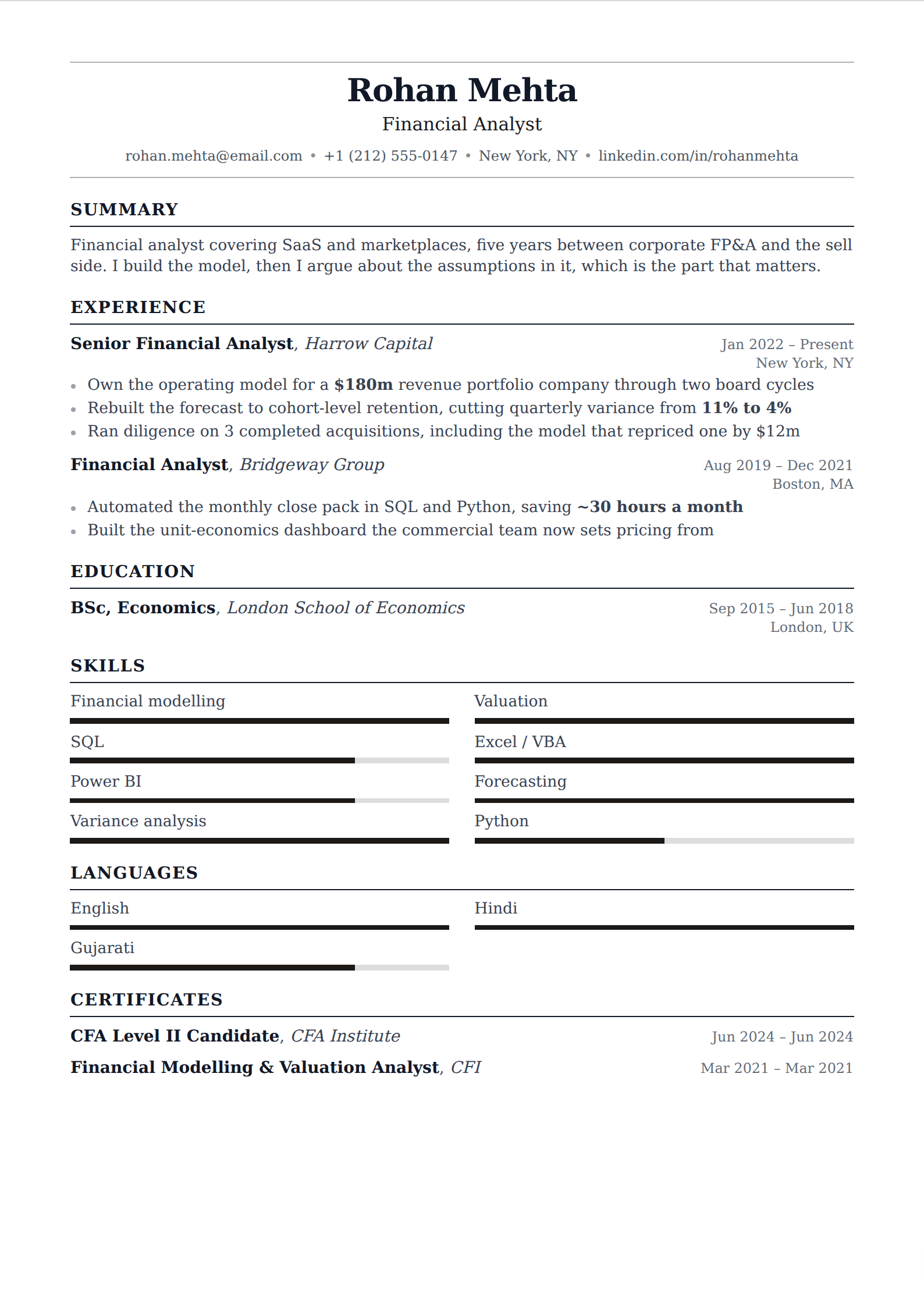 Colophon resume and CV template