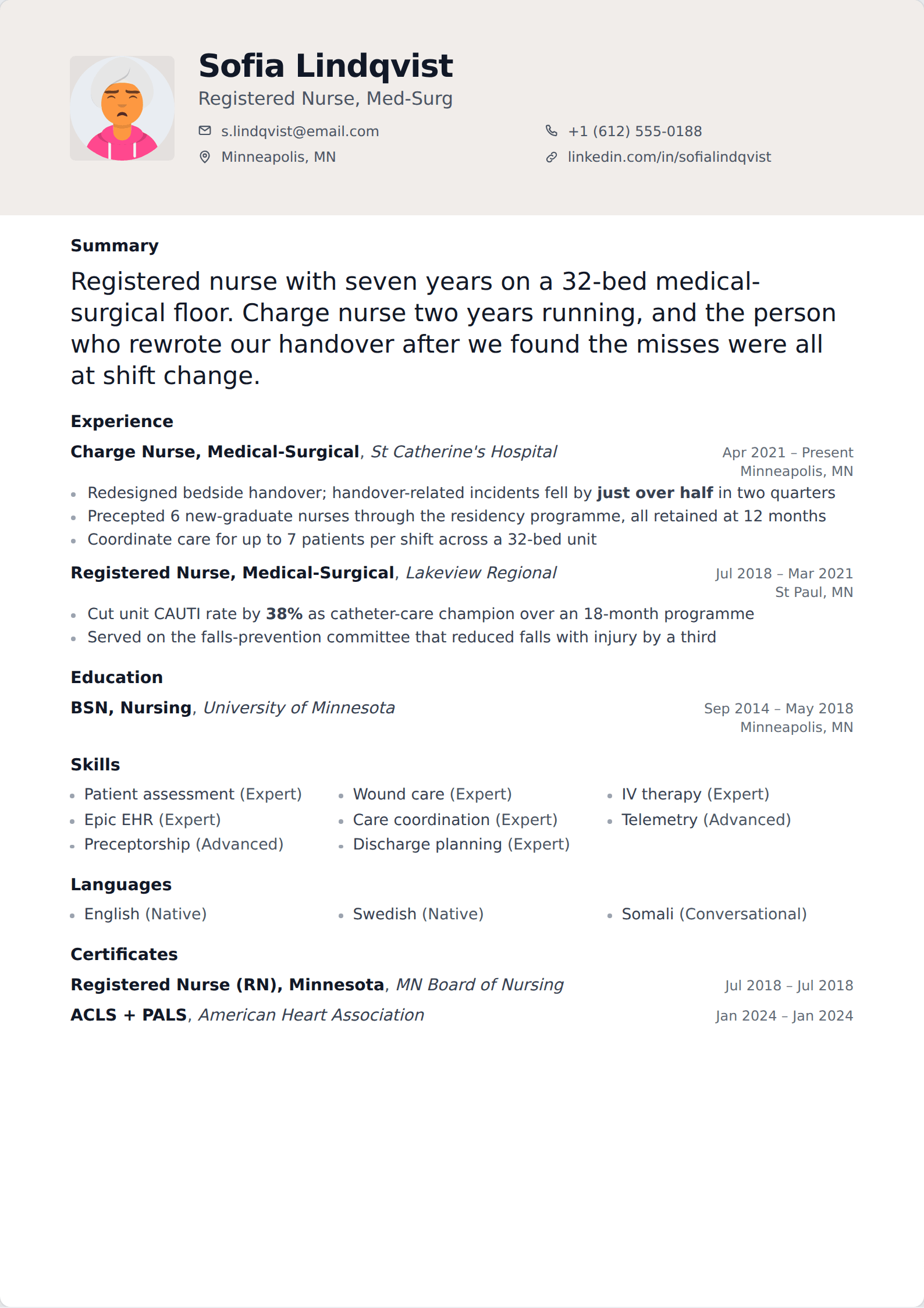 Copenhagen resume template