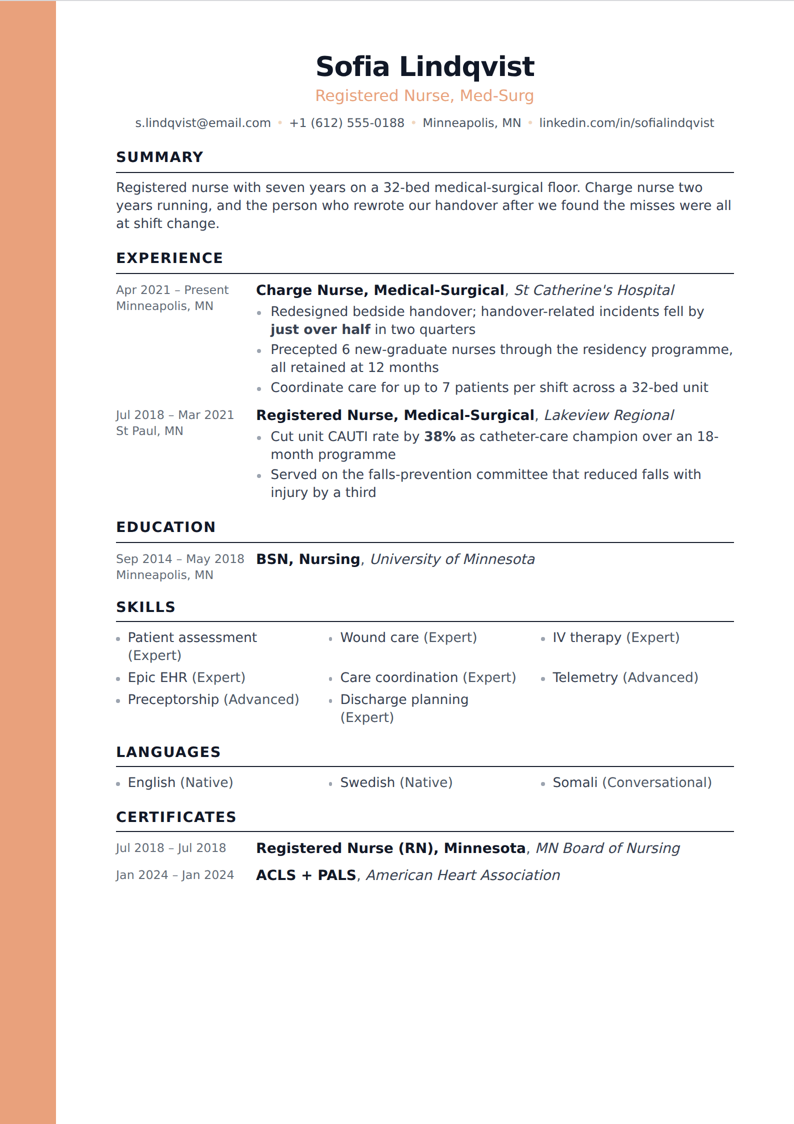 Coral resume and CV template