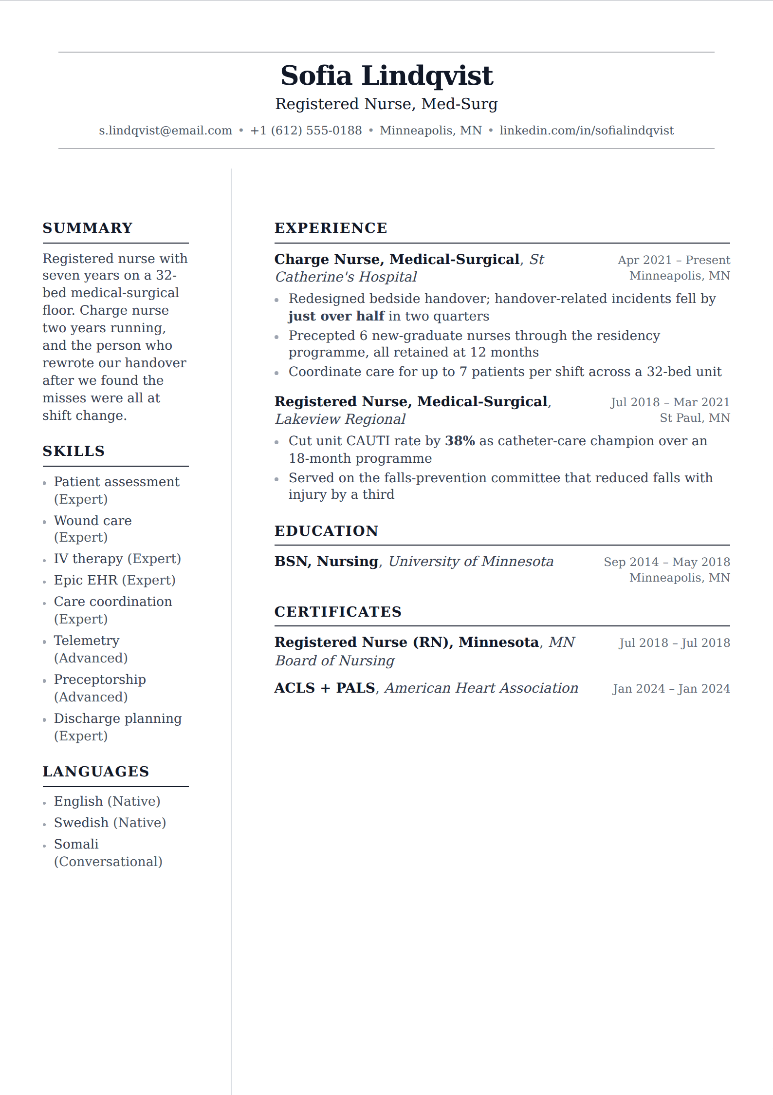 Cornice resume and CV template