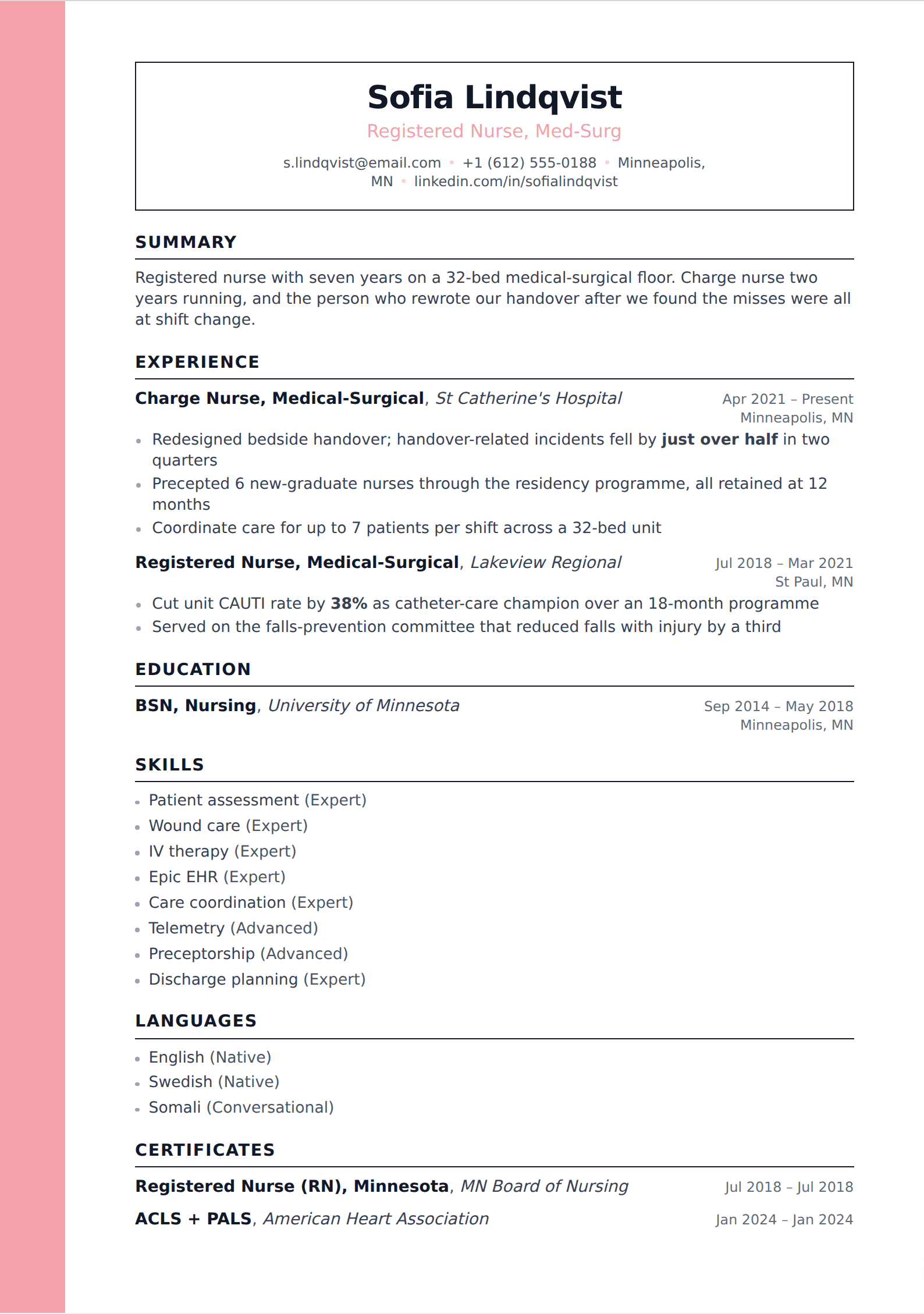 Flamingo resume and CV template