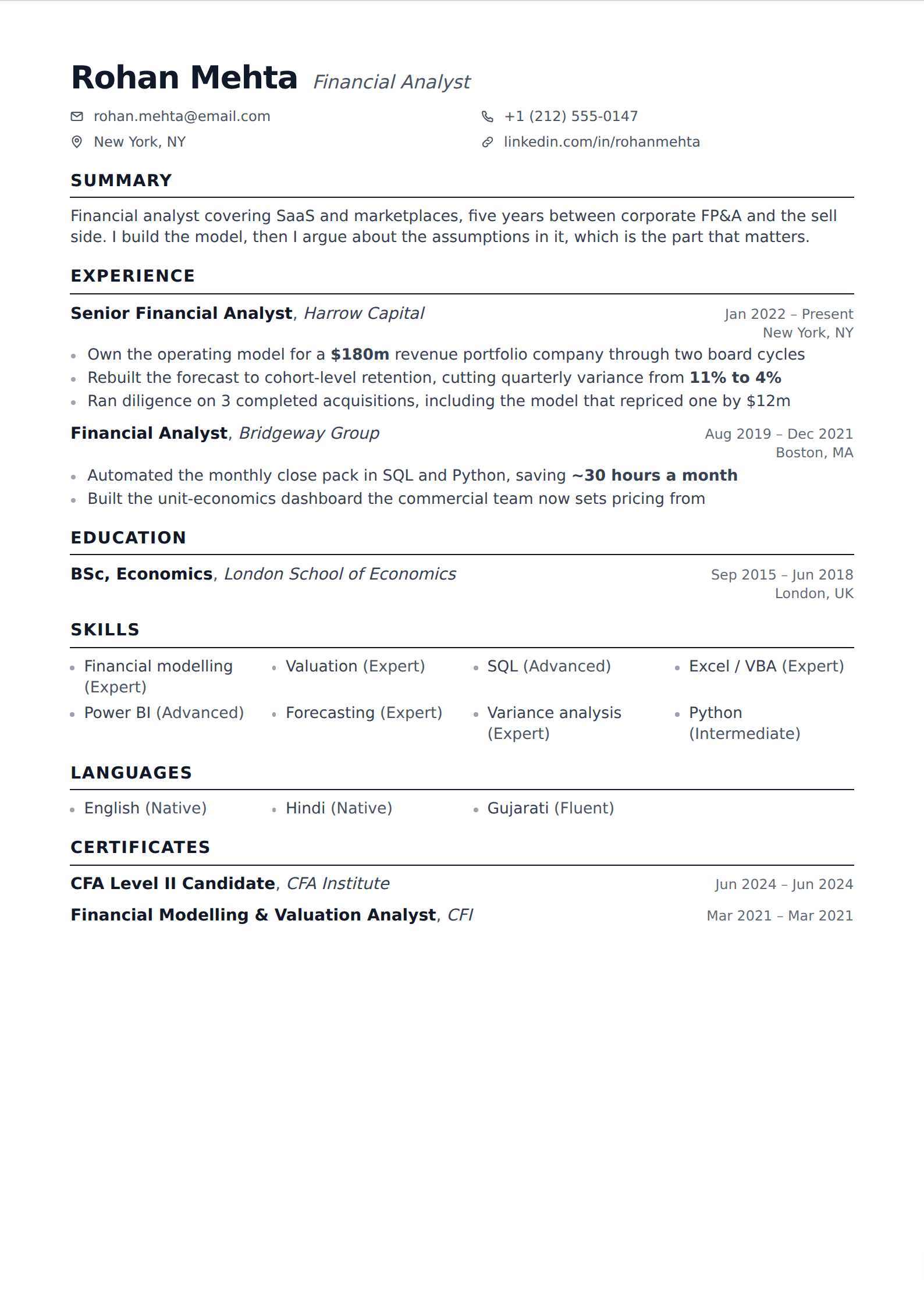 Graphite resume and CV template