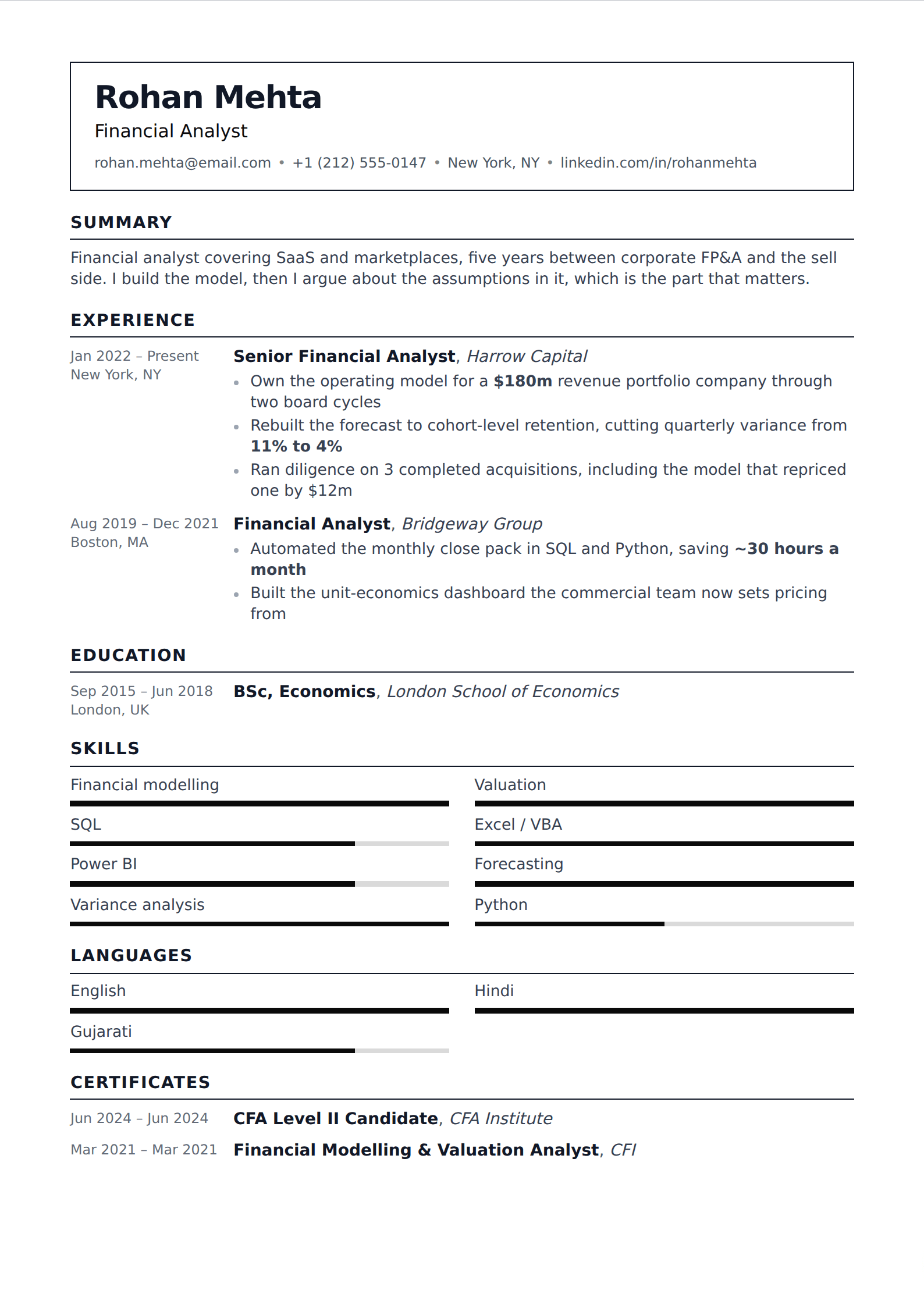 Inkwell resume and CV template