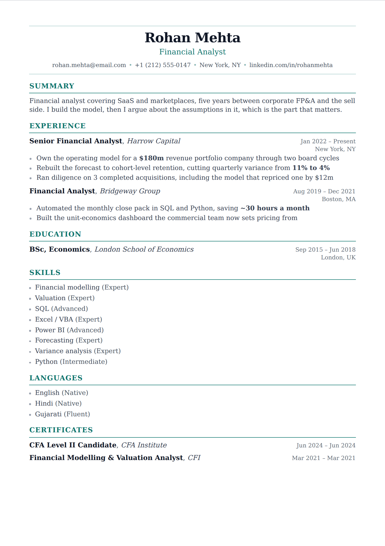 Juniper resume and CV template