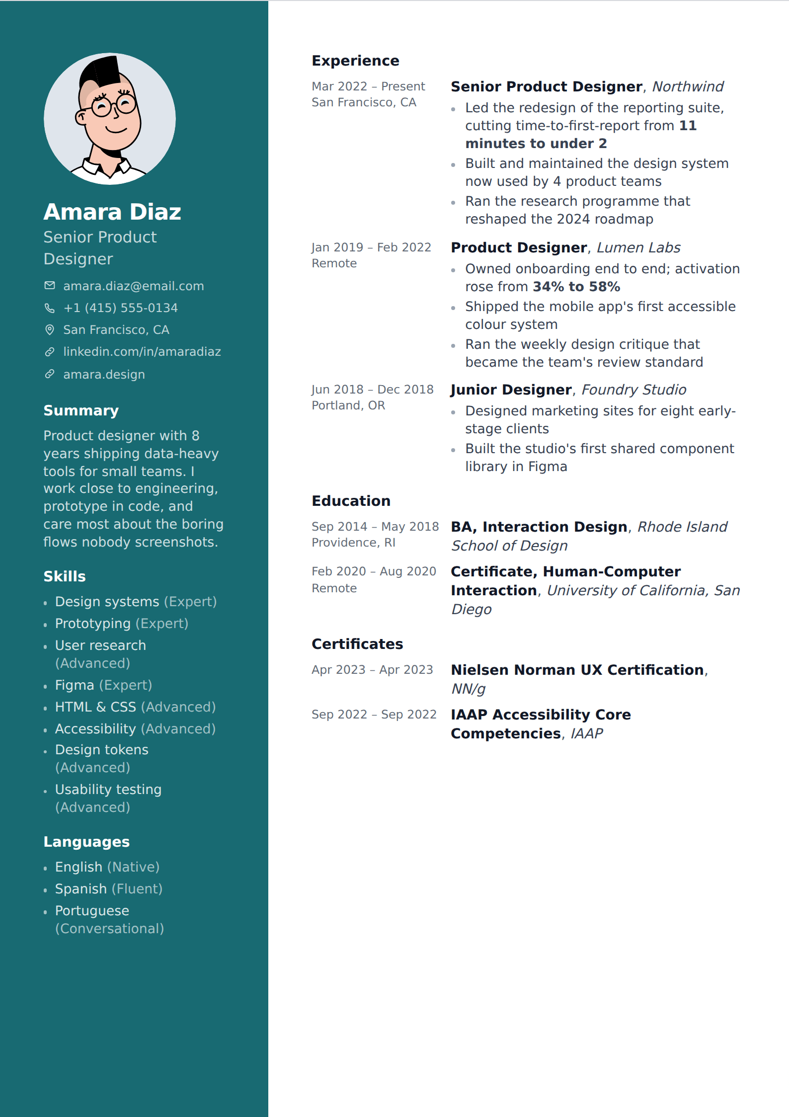 Lagoon resume and CV template