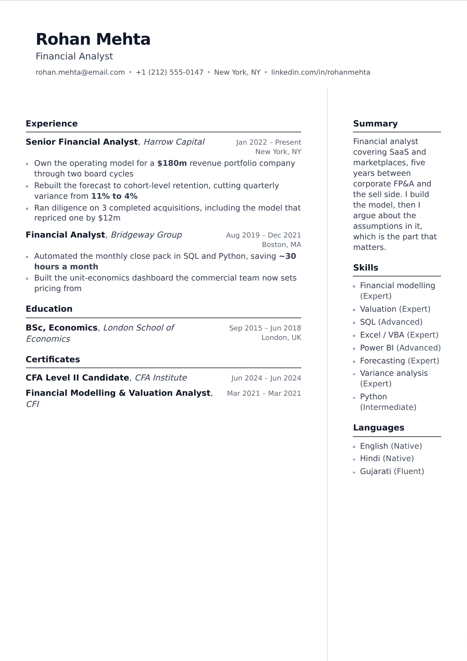 Lattice resume and CV template